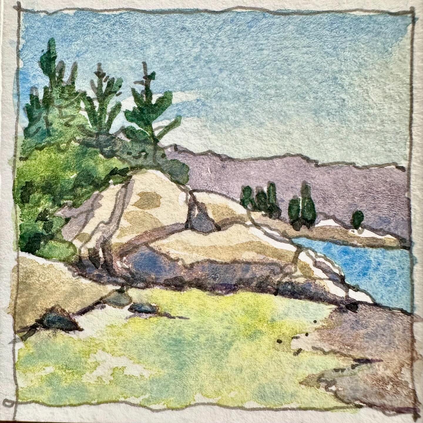 Dear August, salty sunny granite.
#watercolorjournal #tinypaintings #summerday #journalpage #sierranevadas #dearaugust #lovelettertotheseasons #silverlakecalifornia #kitcarsonlodge