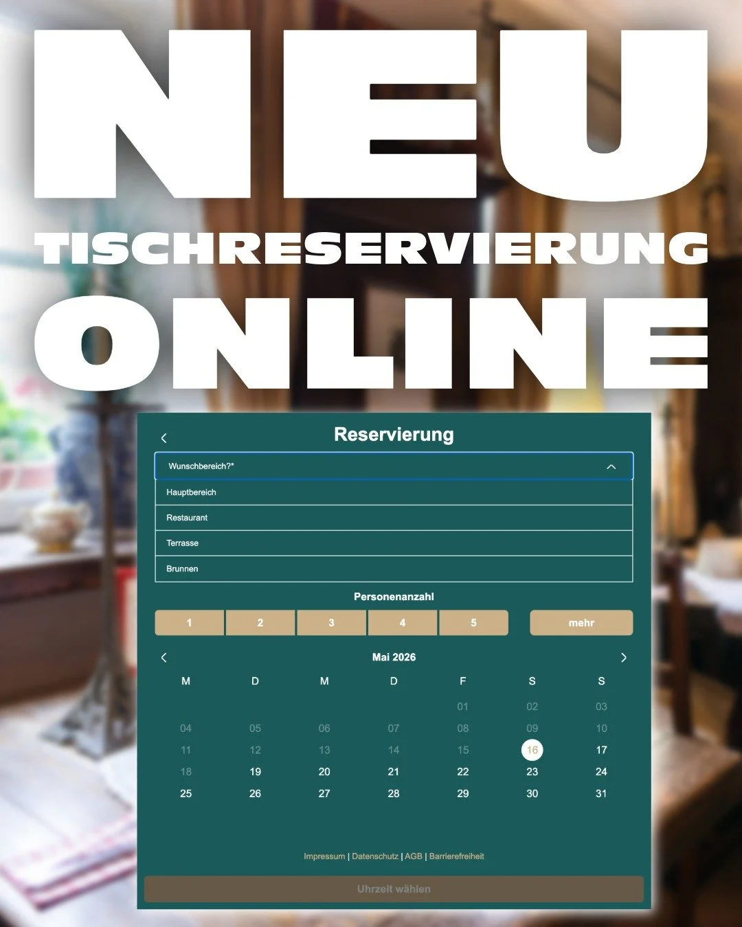 Ab sofort k&ouml;nnt ihr euren Tisch ganz bequem direkt online &uuml;ber unsere Webseite reservieren 🍽️✨

Die Reservierungslinks findet ihr jetzt fast &uuml;berall auf unserer Website oder at&uuml;rlich auch ganz einfach &uuml;ber den Link in unsere