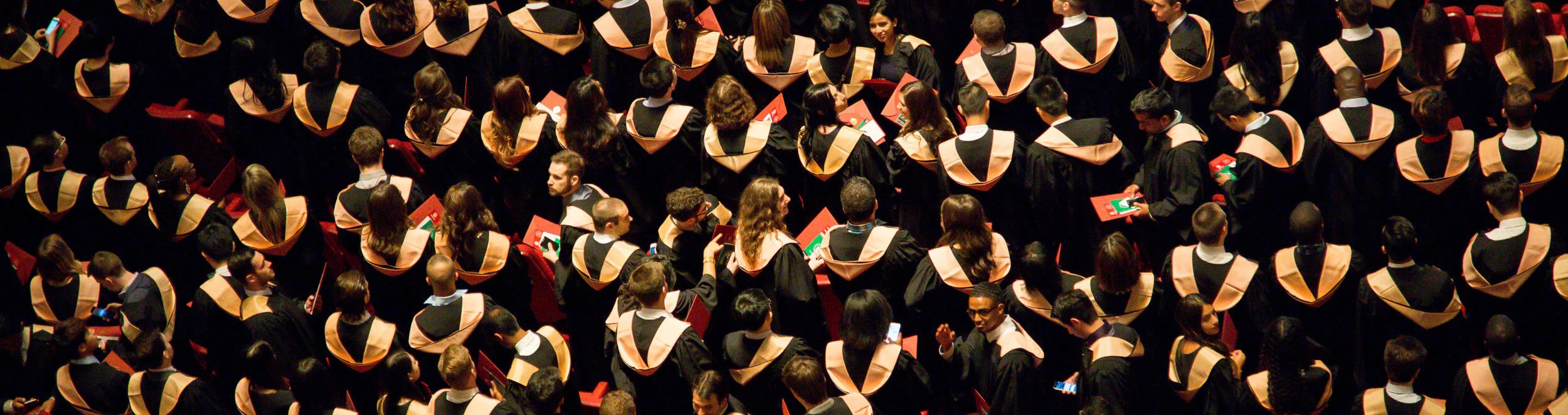 Crowd of university graduates