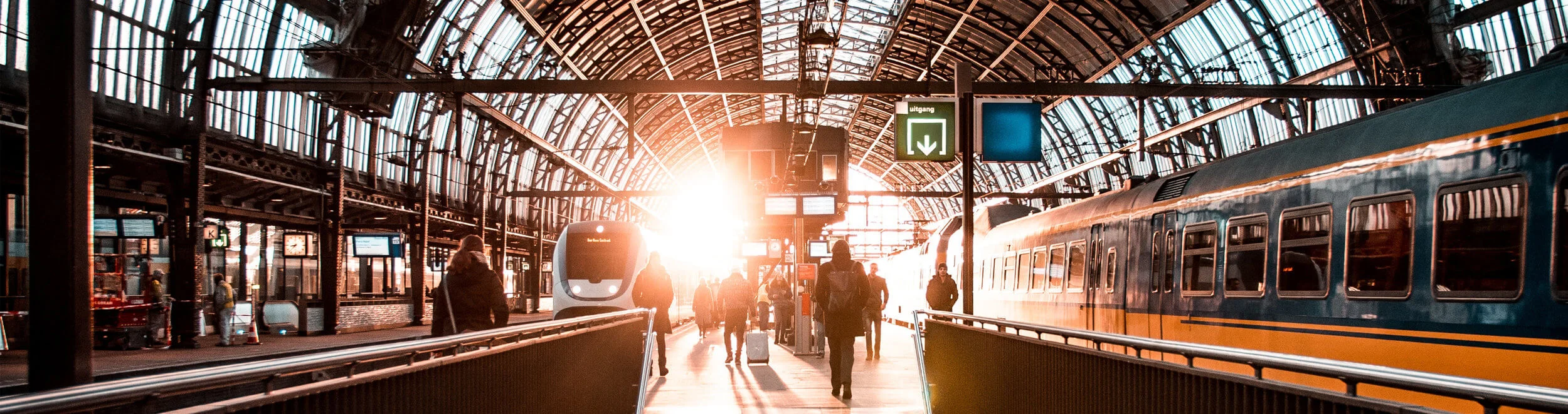 Busy railway station