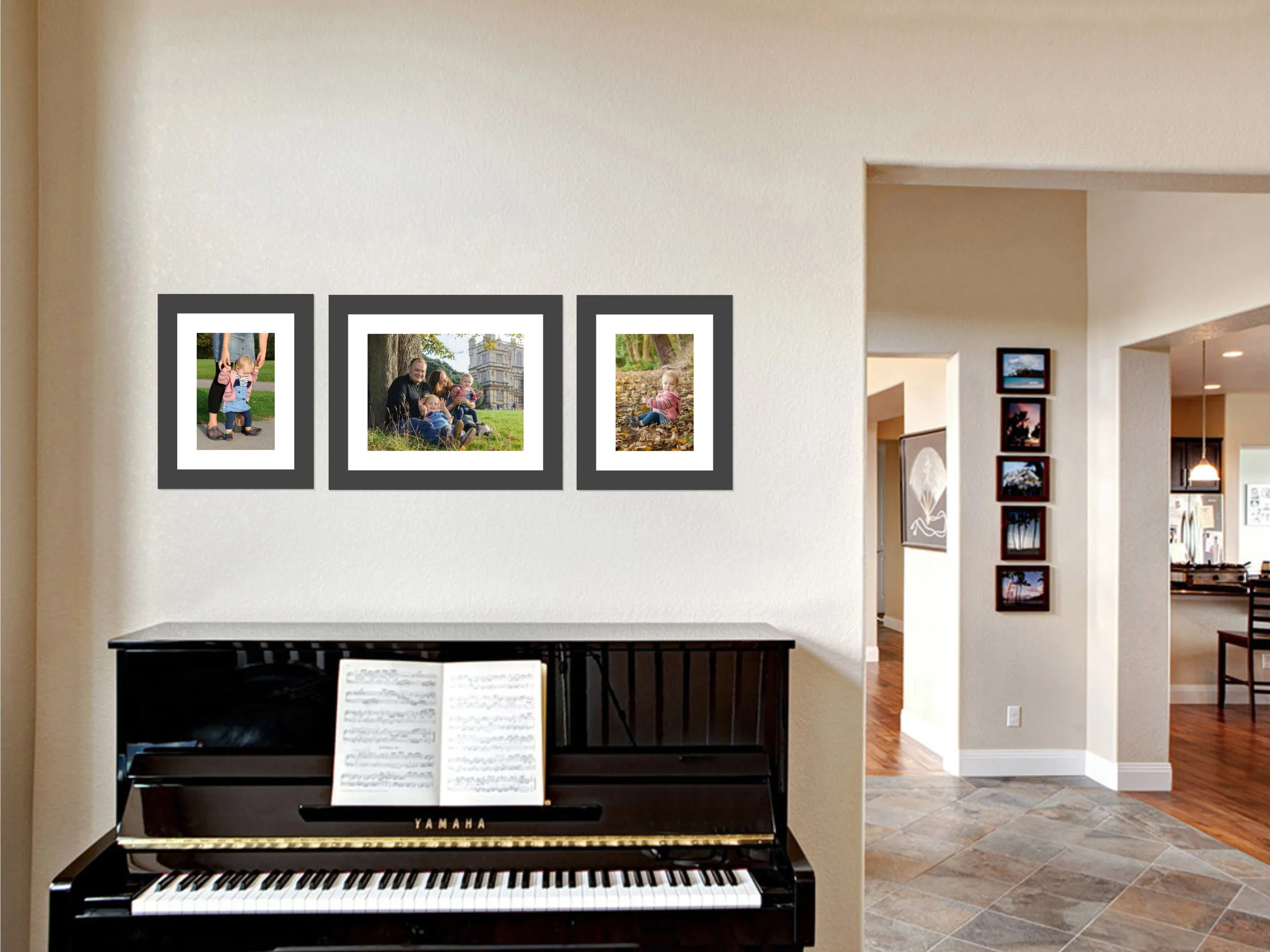 We love to create wall galleries with multiple framed prints. We also have software that can show you what your frame will look like hanging on your wall.