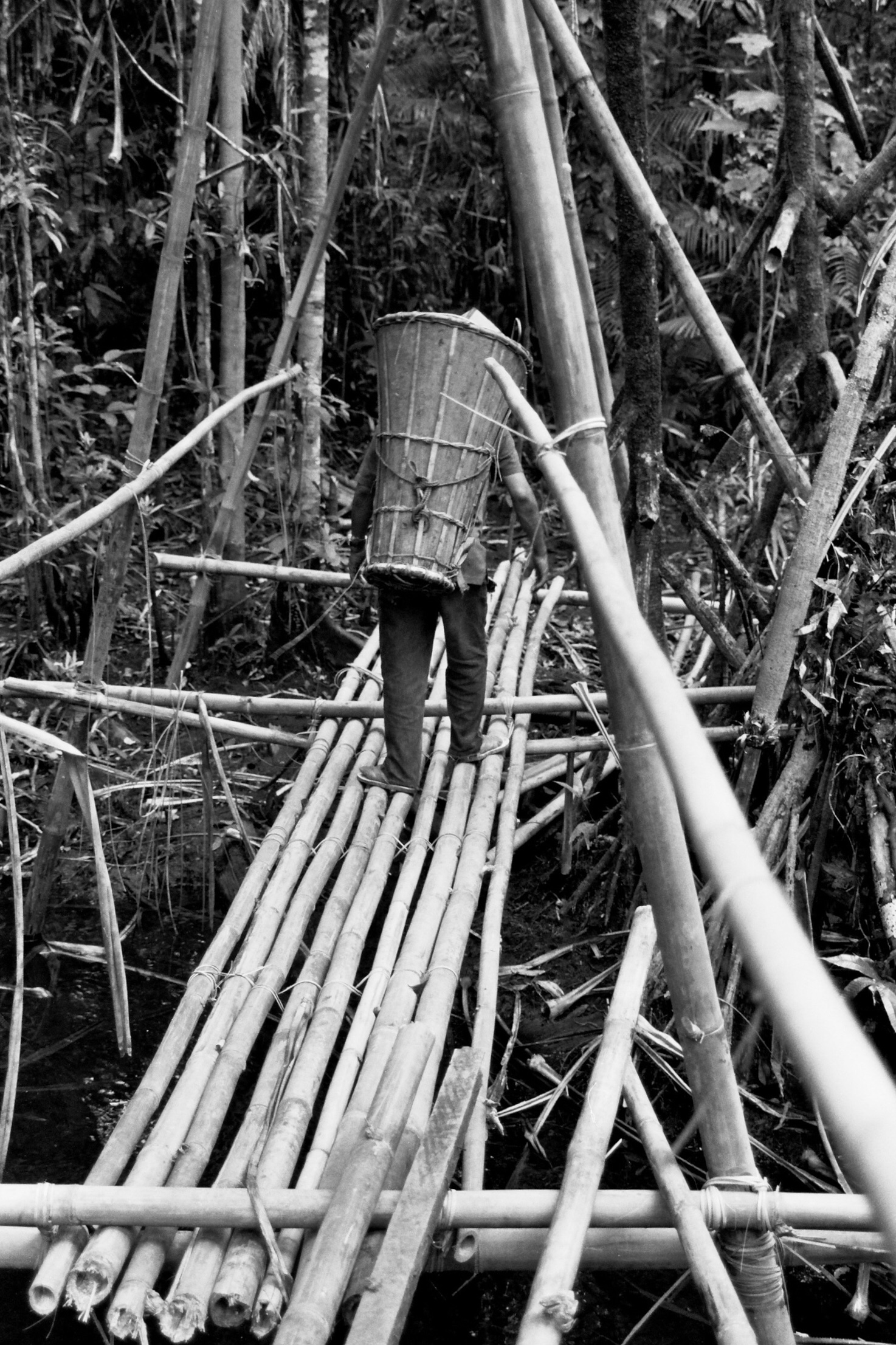 A bamboo crossing. Yes, I was a little scared crossing on it. Note the flip flops of our guide.