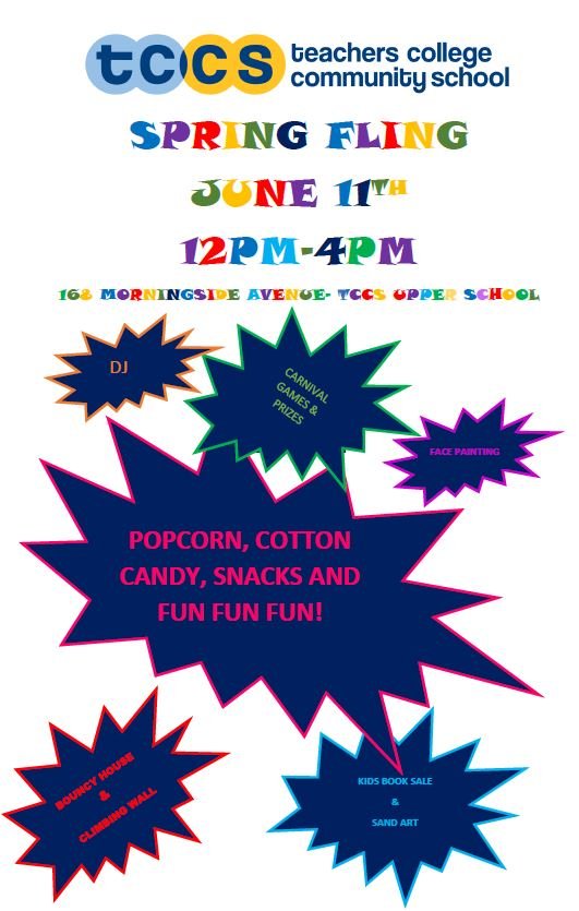 SPRING FLING Saturday June 11th 12PM 4PM at Upper School Location 