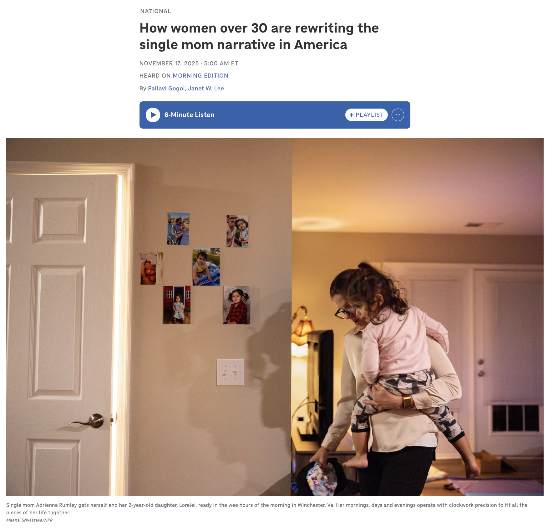   Full story    Photography: Maansi Srivastava/NPR, Hannah Yoon and Eva   Marie Uzcategui for NPR  