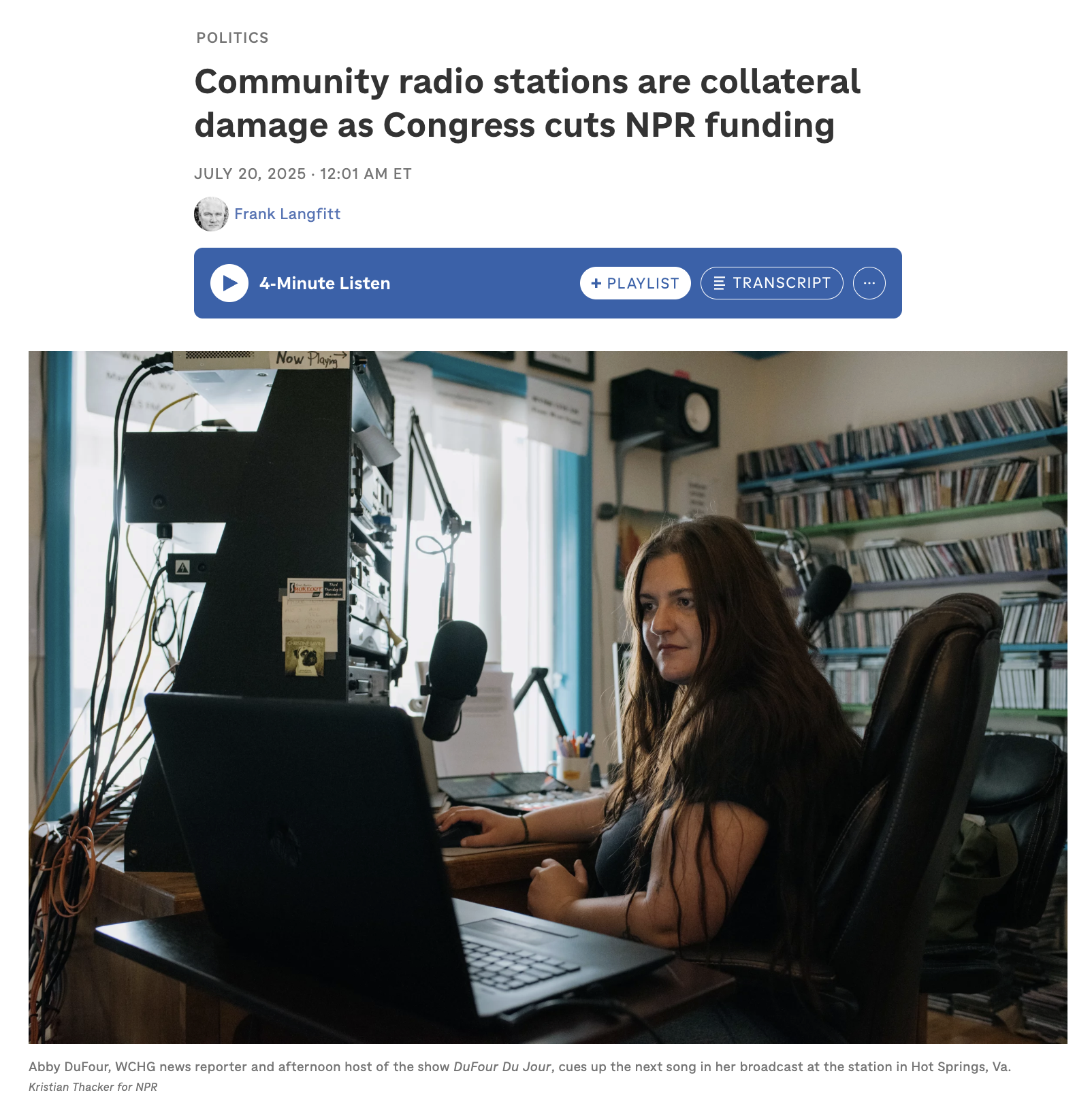   Full story    Photography: Kristian Thacker for NPR  