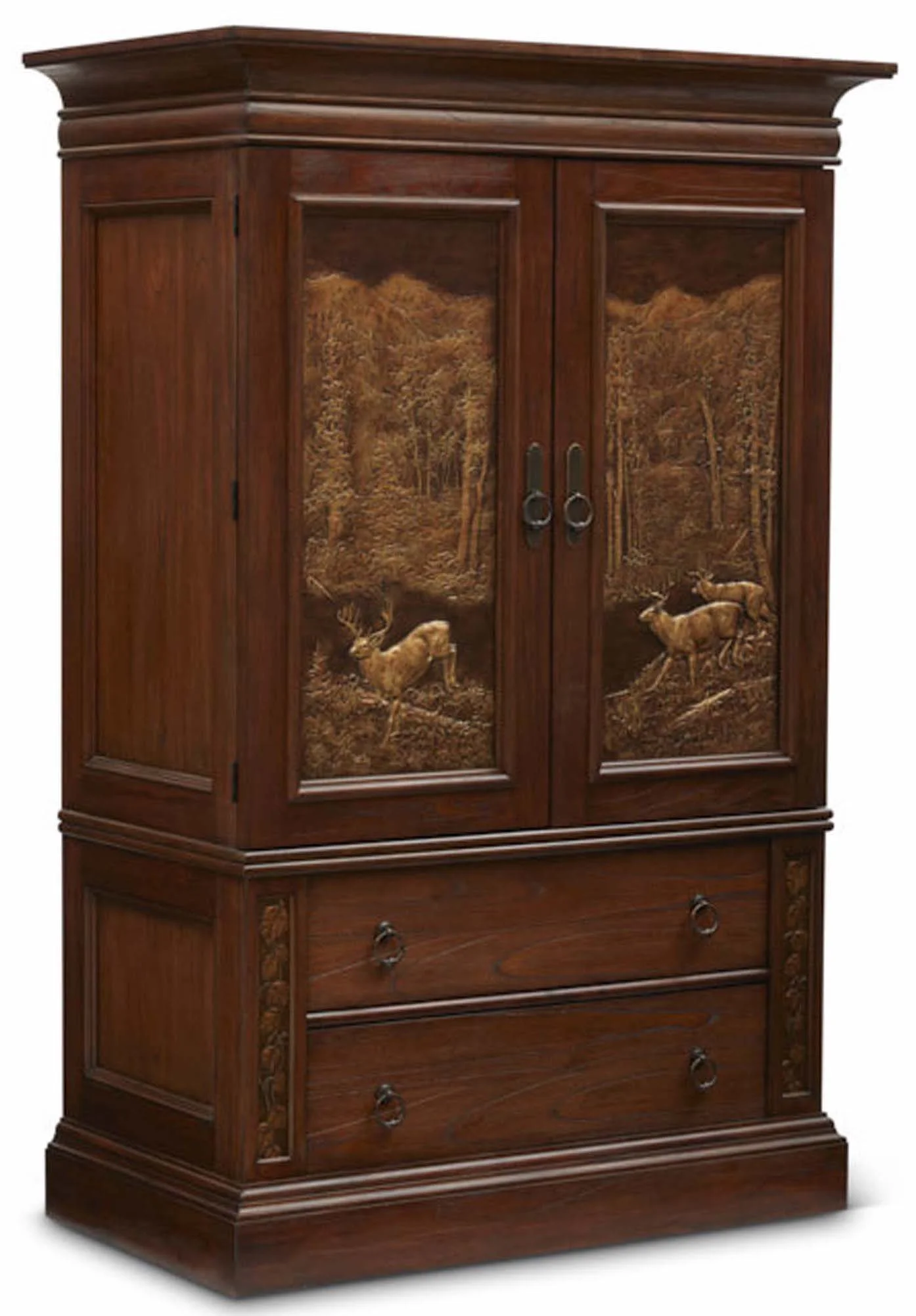 Aspen Armoire with Hidden Gun Cabinet Item # DI-167403 (G / LB / DB) Dimensions: 52 x 28.375 x 79-3/8”H