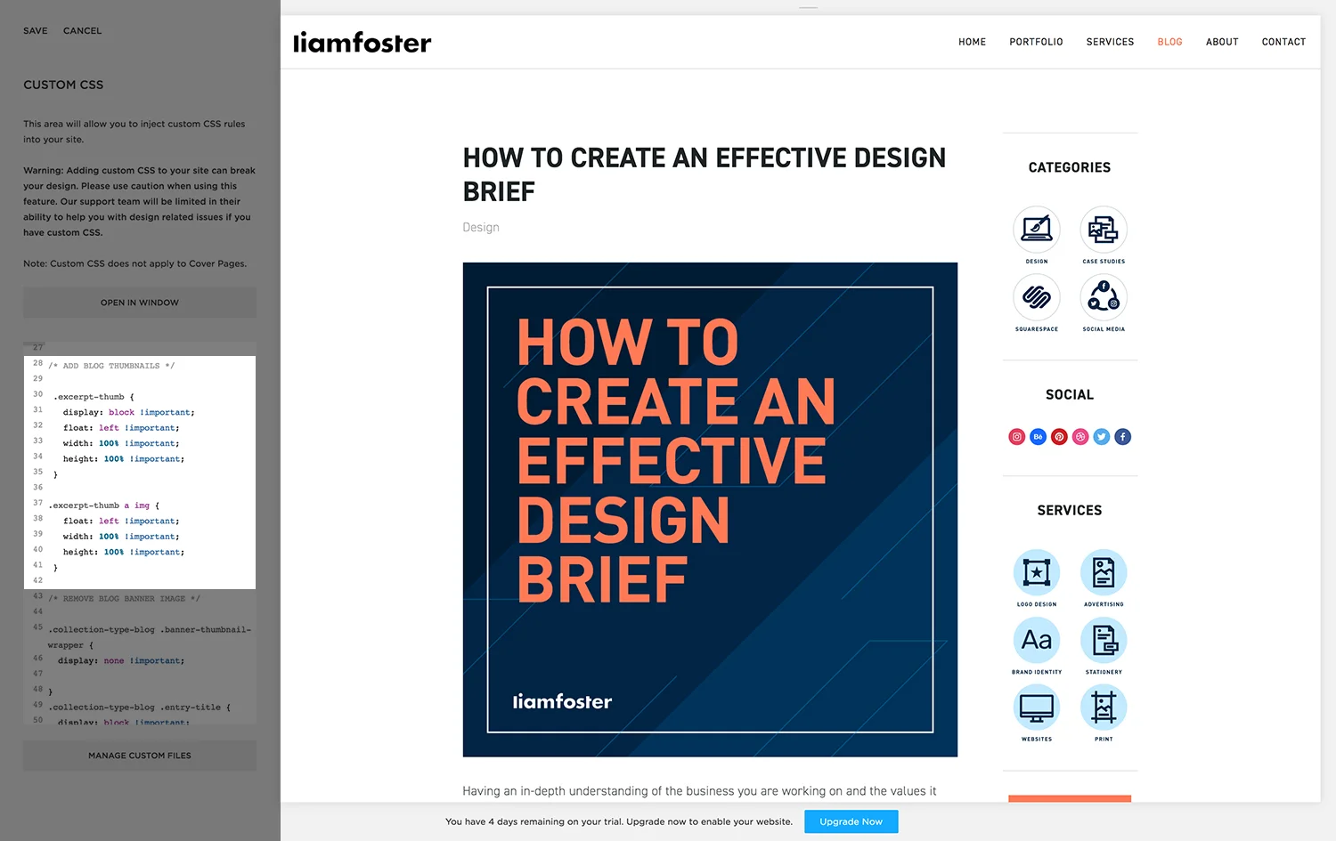 Using Html And Css To Customise My Squarespace Website Graphic