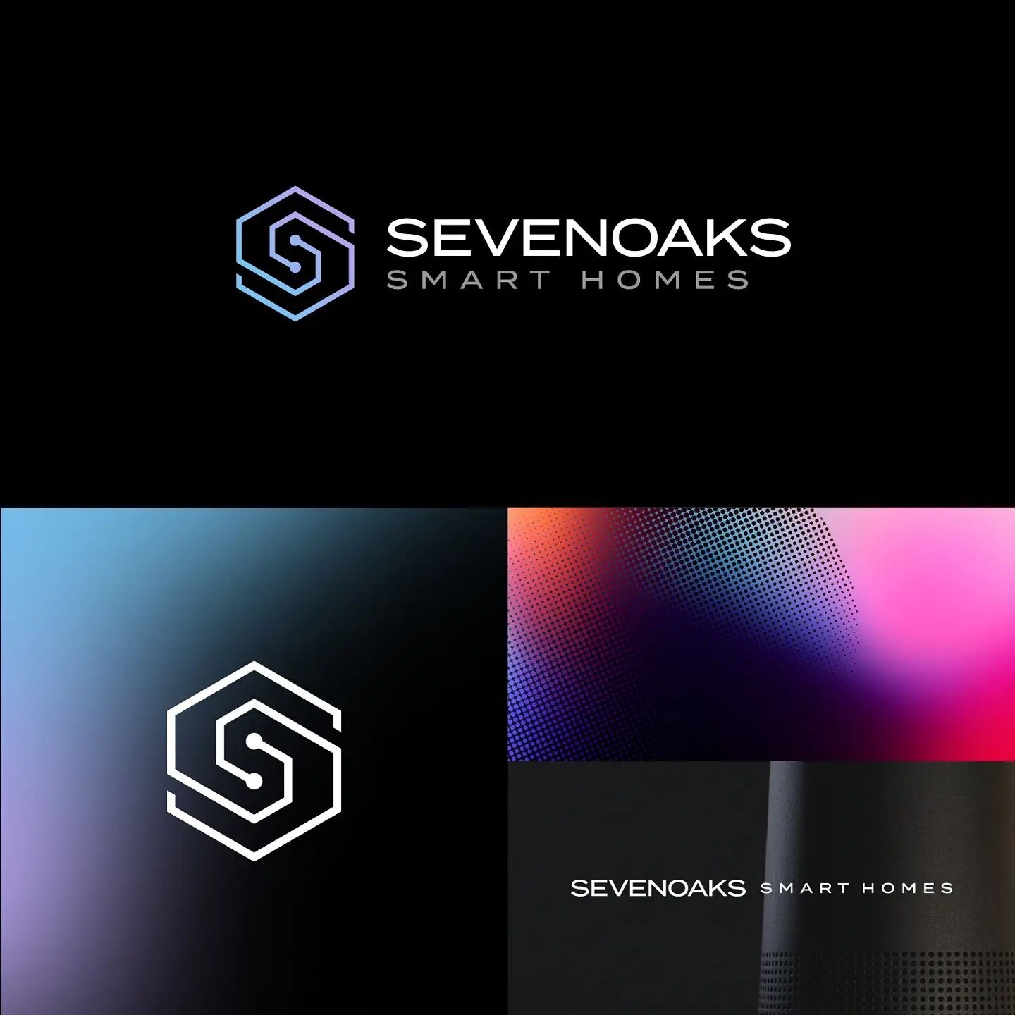 Sevenoaks Smart Homes &amp; Audiovisual - Brand Identity Design. 

Working collaboratively, Sevenoaks AV &amp; SH design and install modern audio and visual systems. 1/3