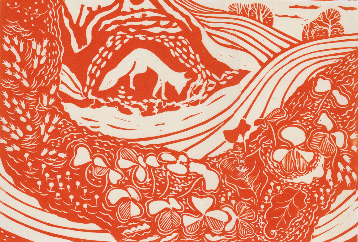 ‘Foxy’ size 30x20cm, linocut 2019