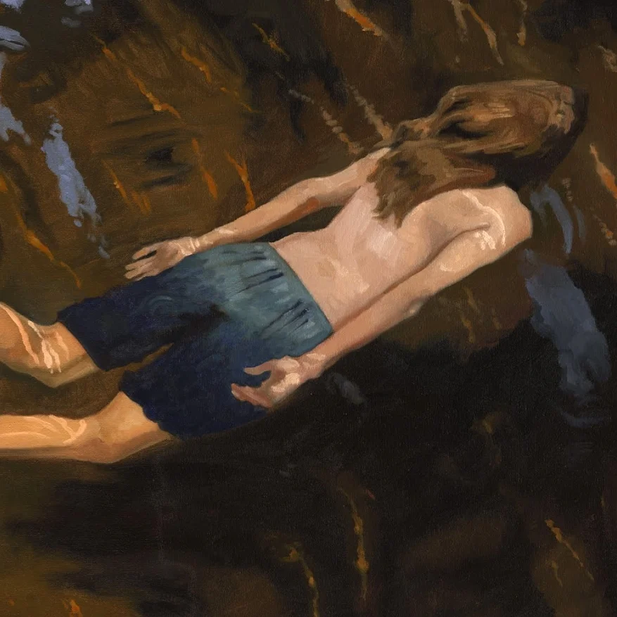  Swimmer (shallows). Oil on canvas, 24 in. x 36 in. (SOLD) 