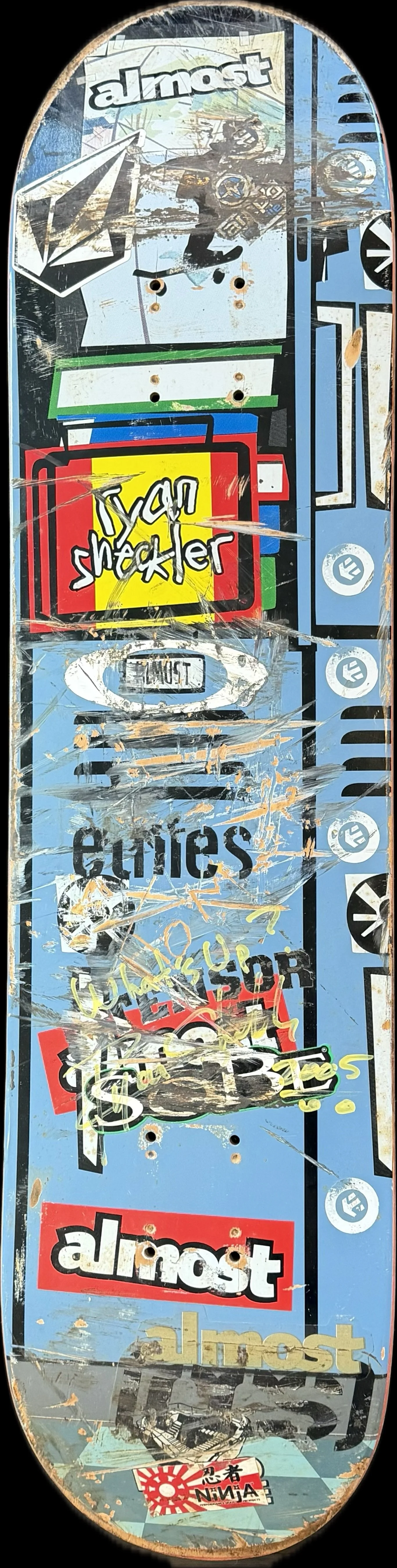 Almost Round 3 signed skateboard from Ryan Sheckler 2005 Sports Illustrated with Lebron James
