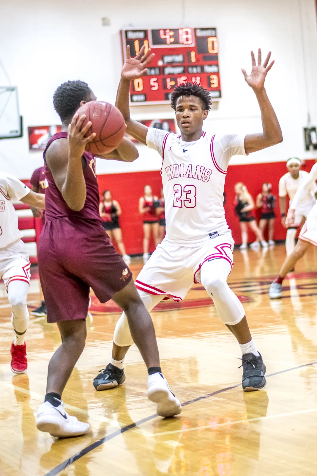 I love the defense that our boys team plays with. Here is Xavier Kahube playing some of that great defense as the Indians applied the full court press. Xavier also finished the game with fourteen points.