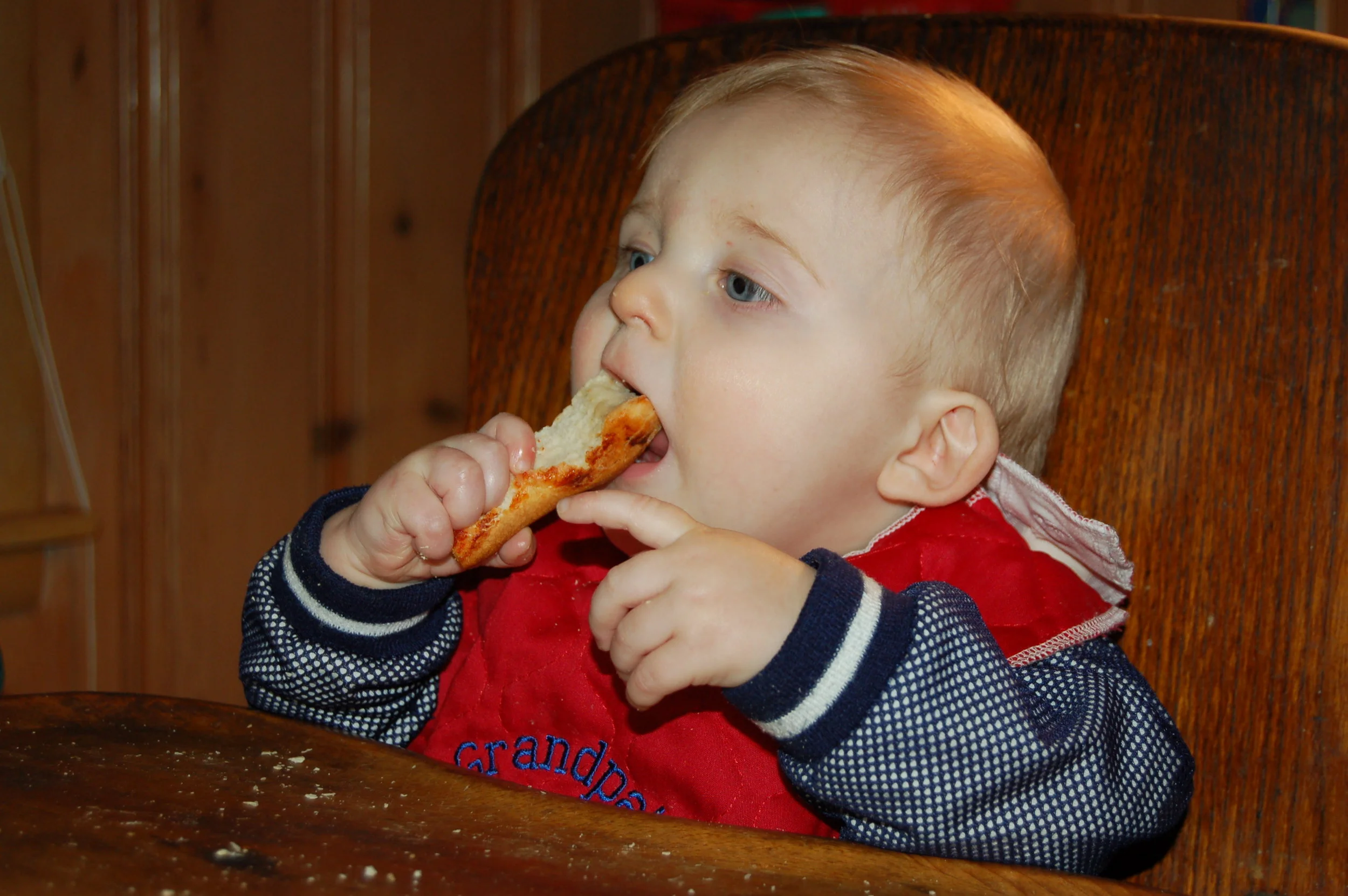 Tristan’s first Saturday night pizza.