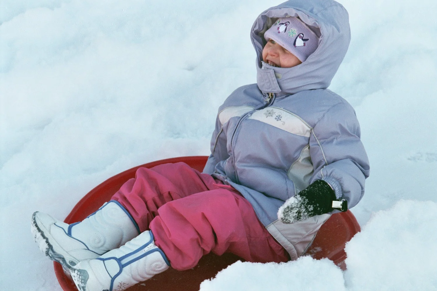 Sledding on Pappy’s driveway. Snow days are awesome!