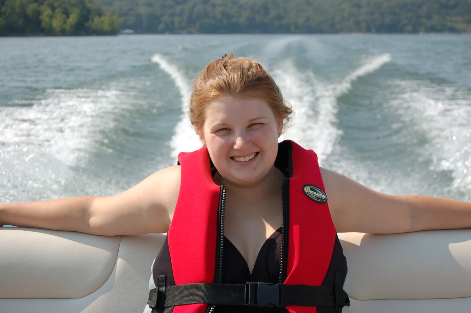 Boating and swimming at the lake is wonderful with this woman along for the ride!