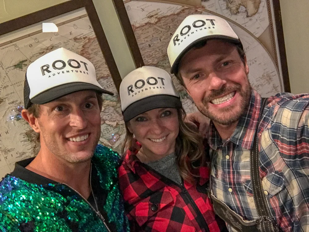 One of our RUBAR champs rockin’ his new hat with the owners of Root Adventures.