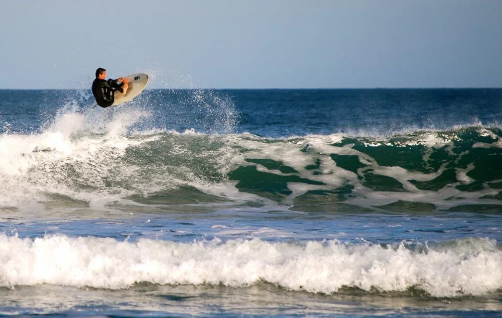 Surfing in Florianopolis, Brazil.
