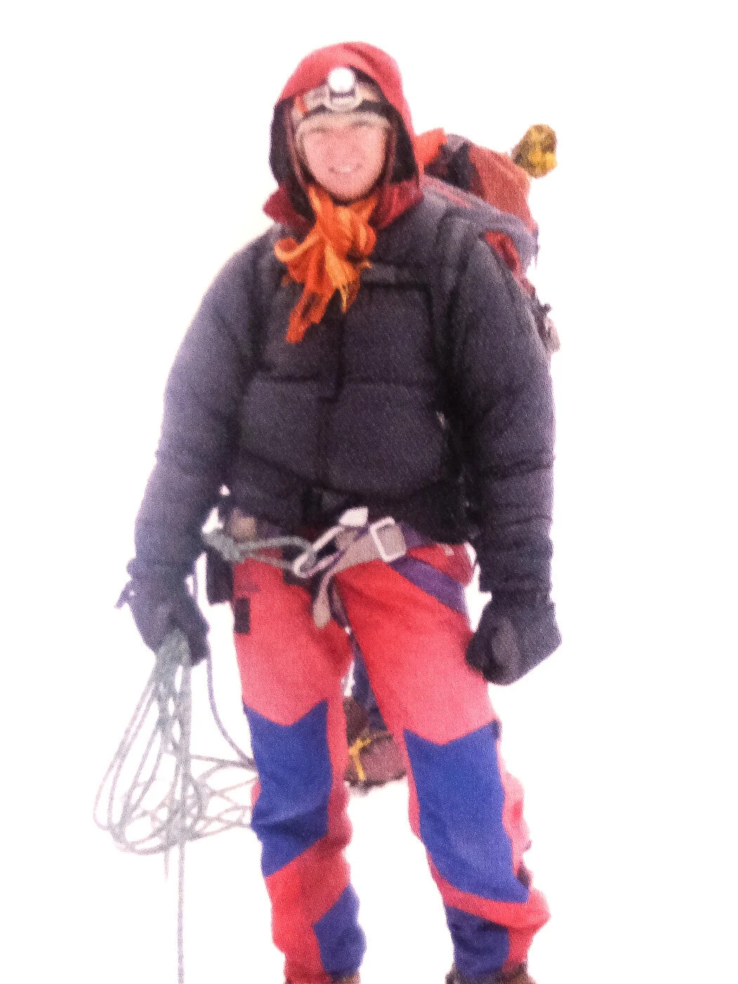 Founder of Root Adventures, Breanne near the summit of Nevado Pisco in Peru in the year 2007 wearing only rented gear. Age of gear unknown, but it didn’t stop her from climbing to 18,871 feet!