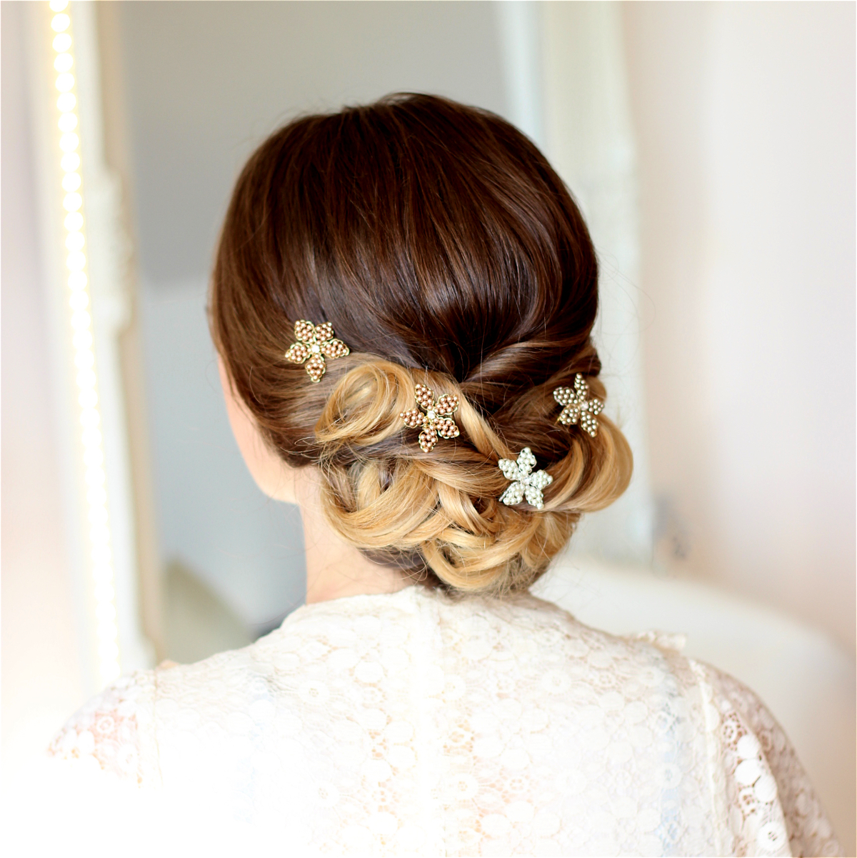 Flower bridal hair pins