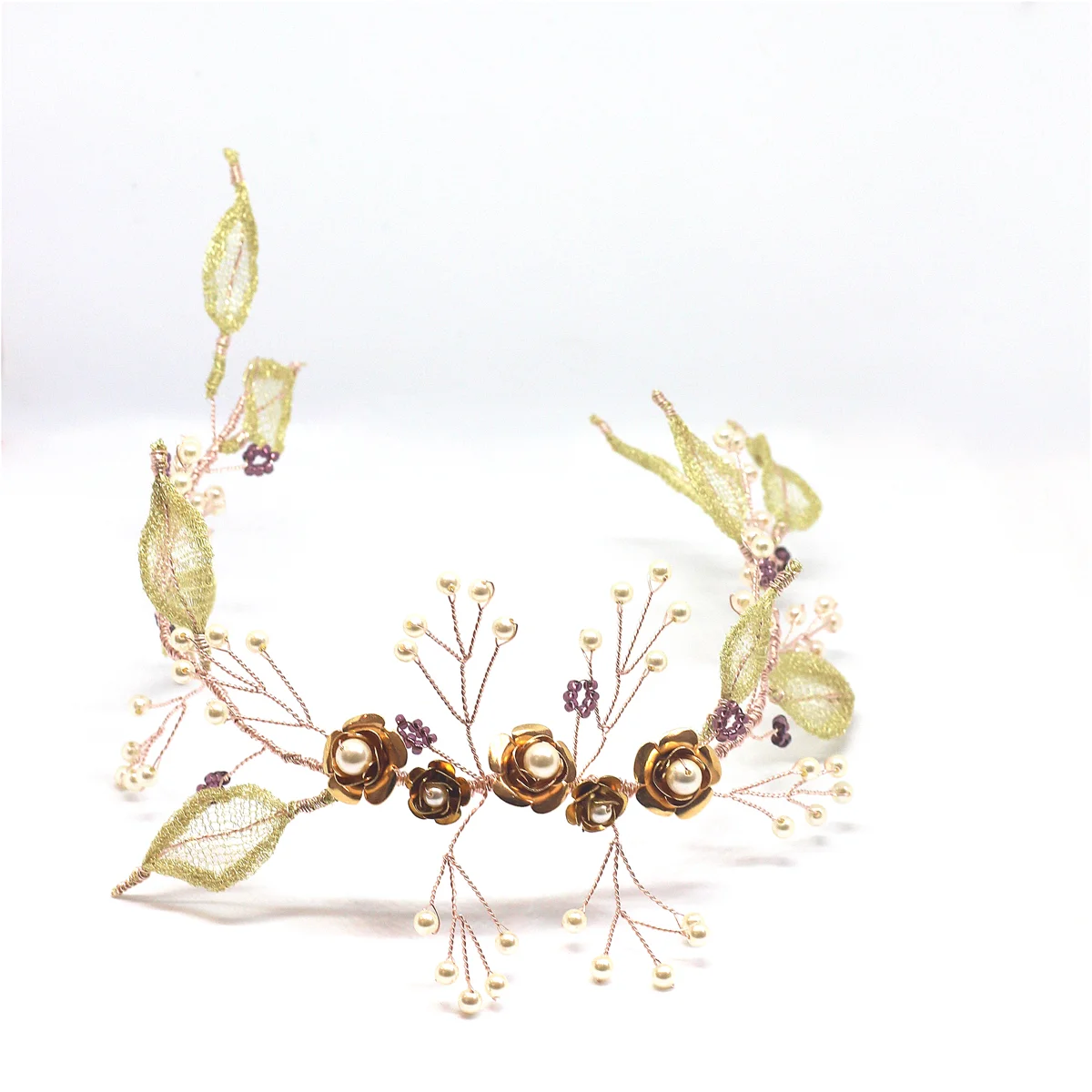 Gold bridal hair vine