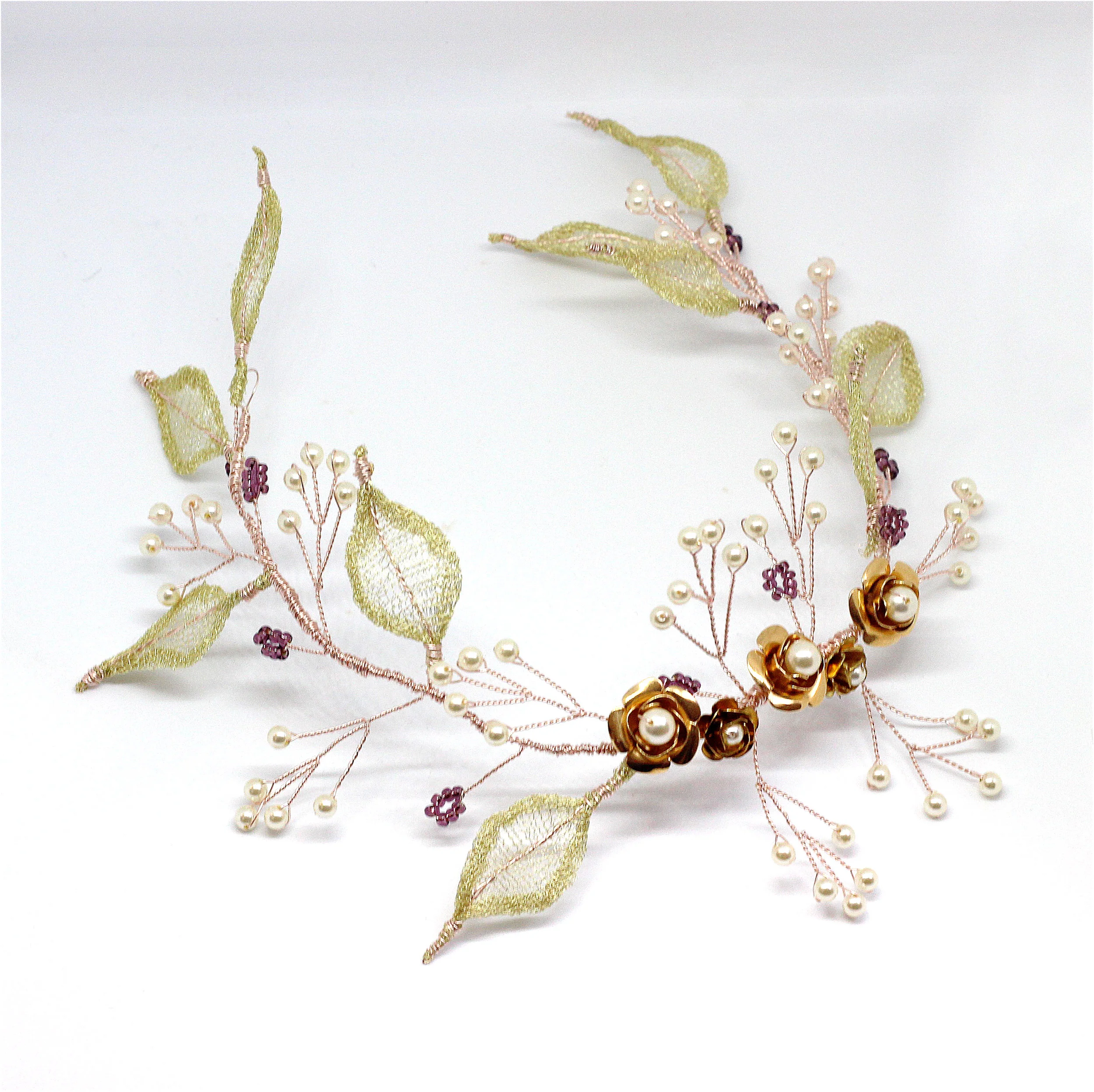 Gold bridal hair vine