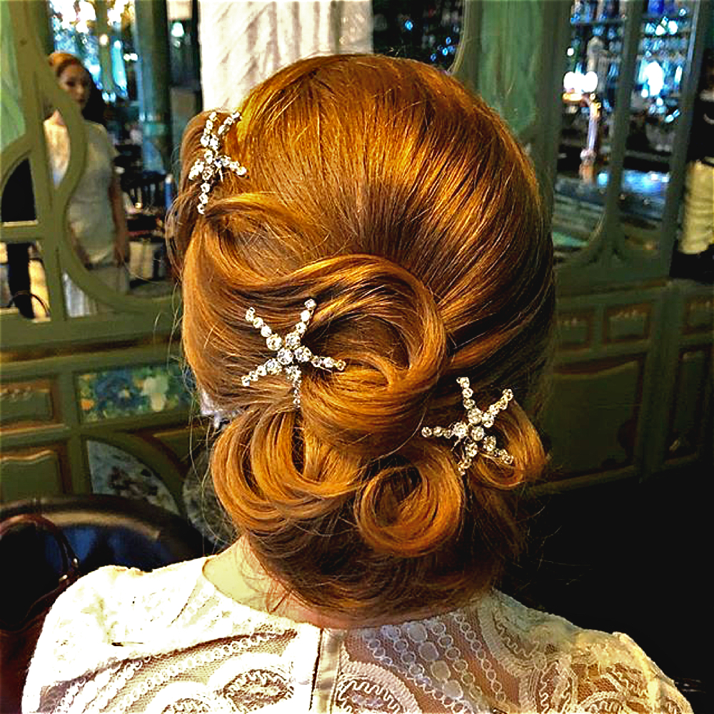 Crystal flower bridal hair pins