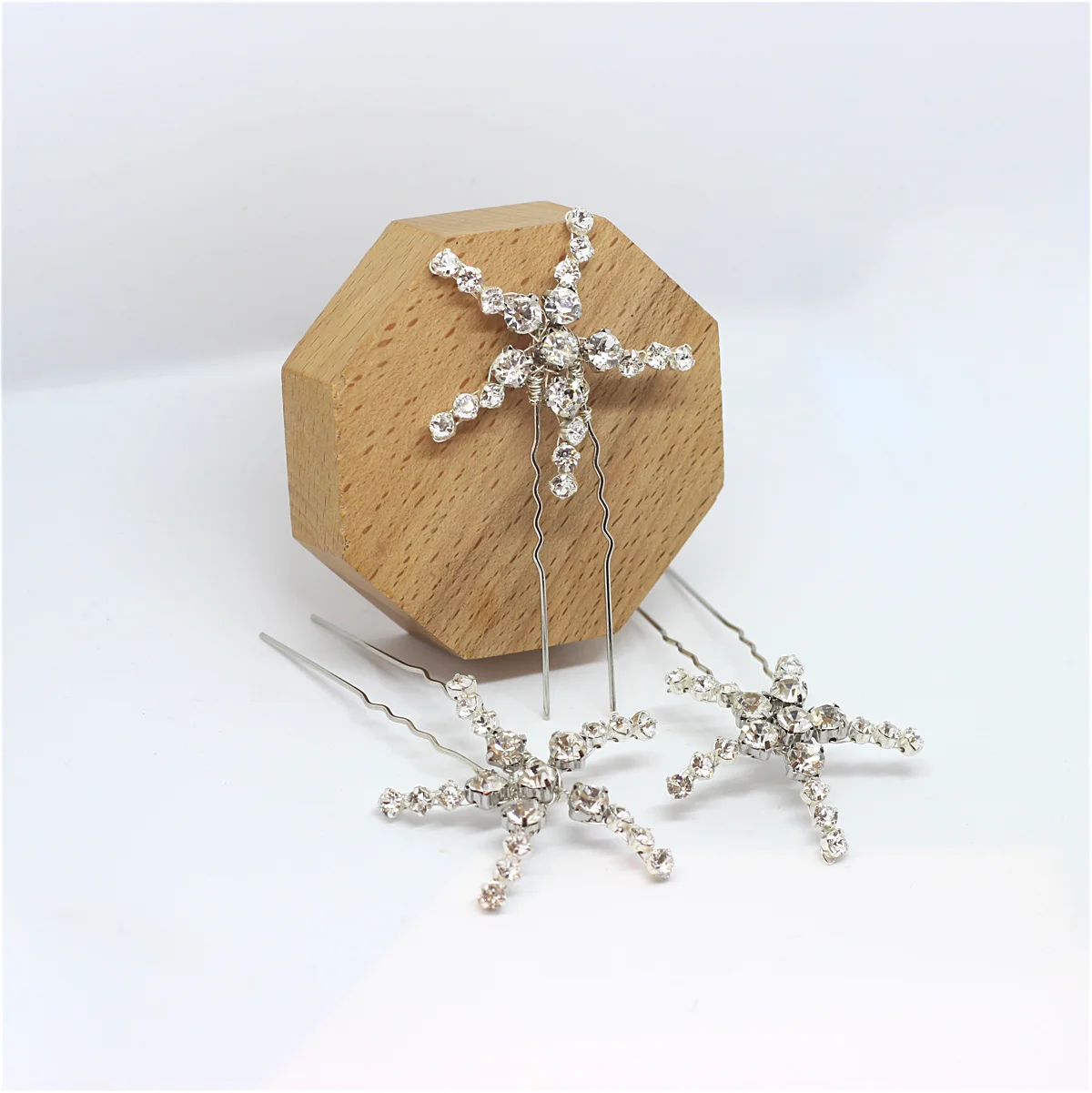 Crystal flower bridal hair pins