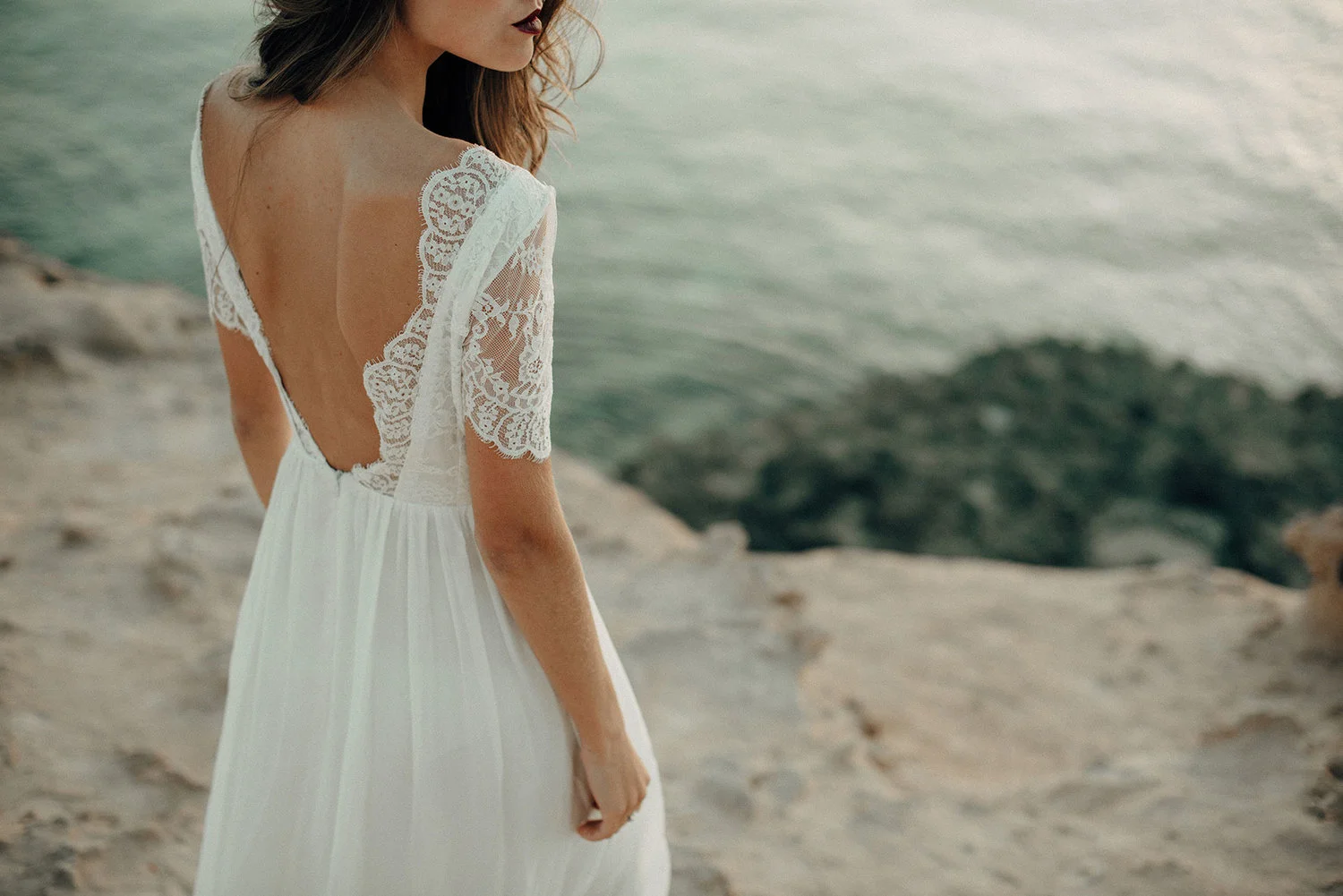 Organic silk wedding dress