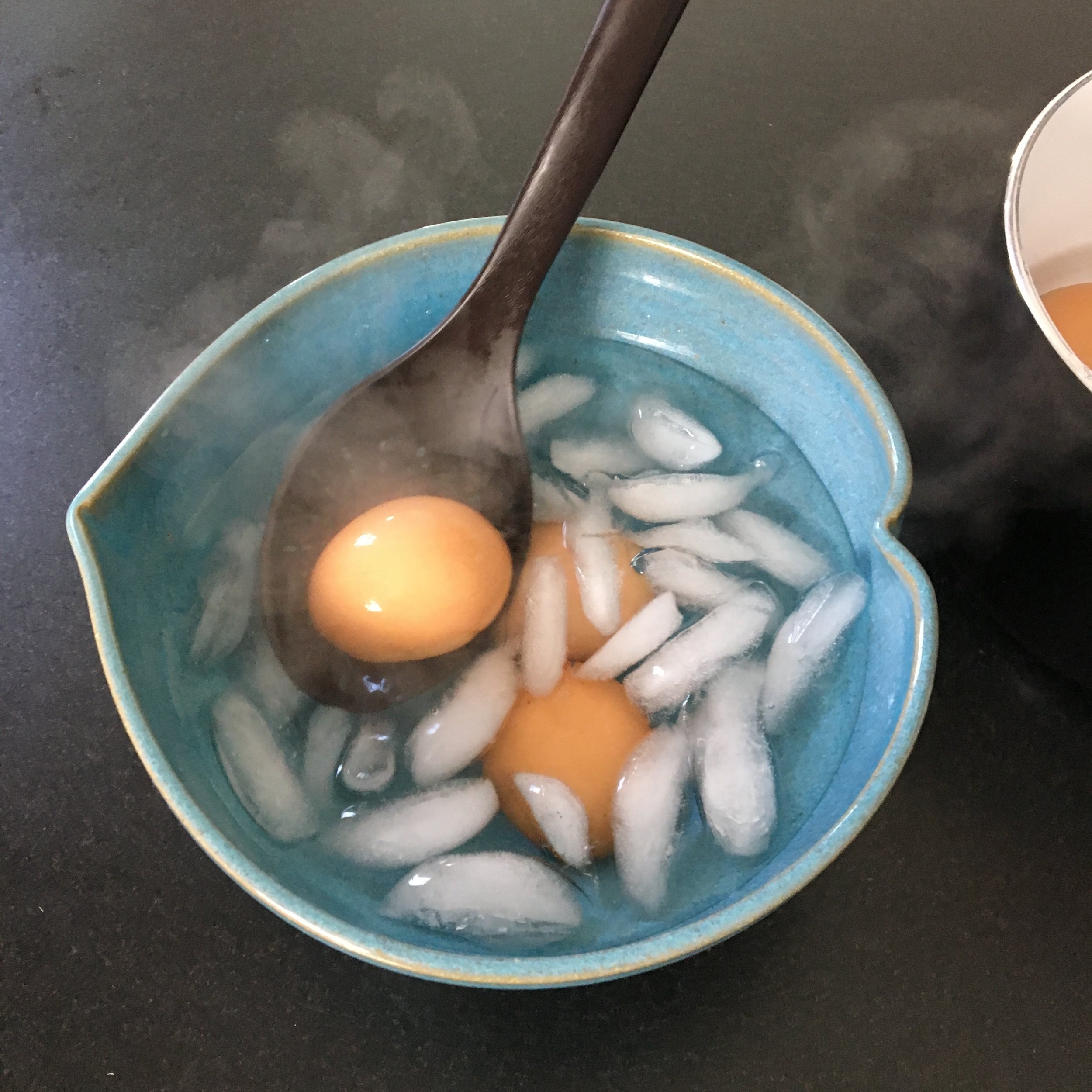 Step 5: Transfer eggs to ice bath