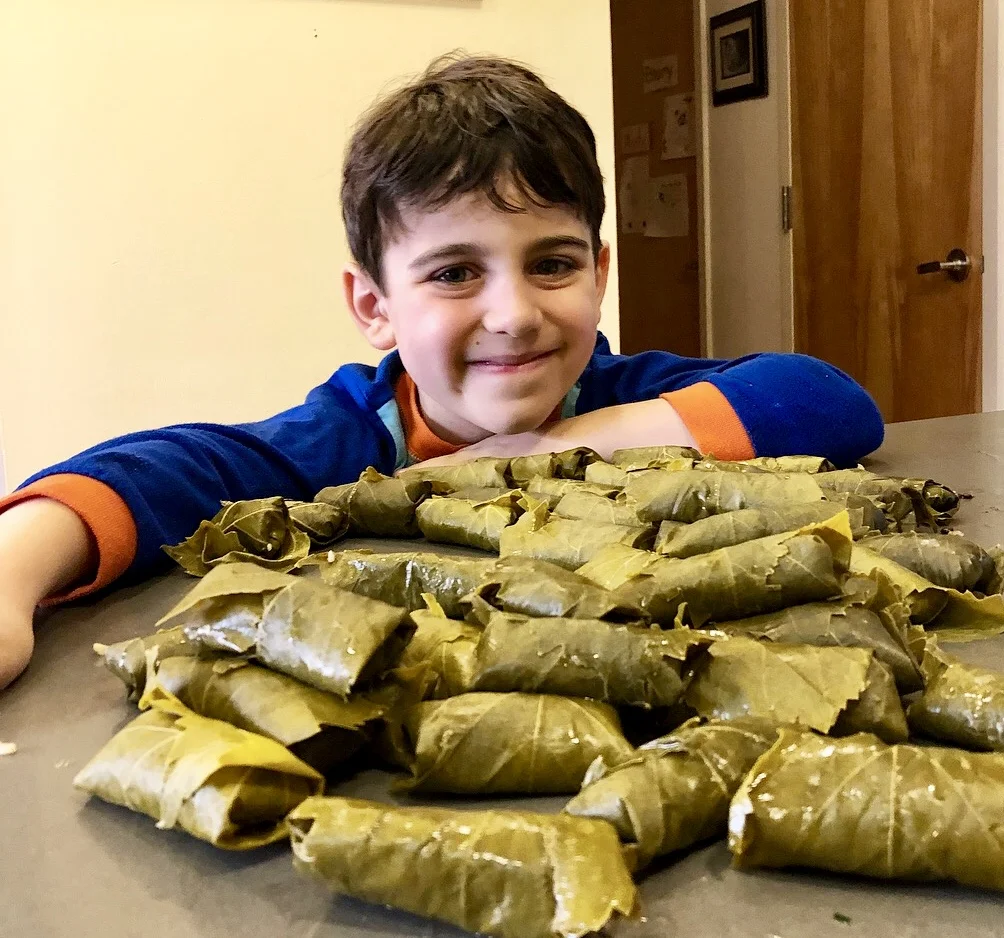 Vegetarian Dolmas: Grape Leaves Stuffed with Spiced Lentils and Rice