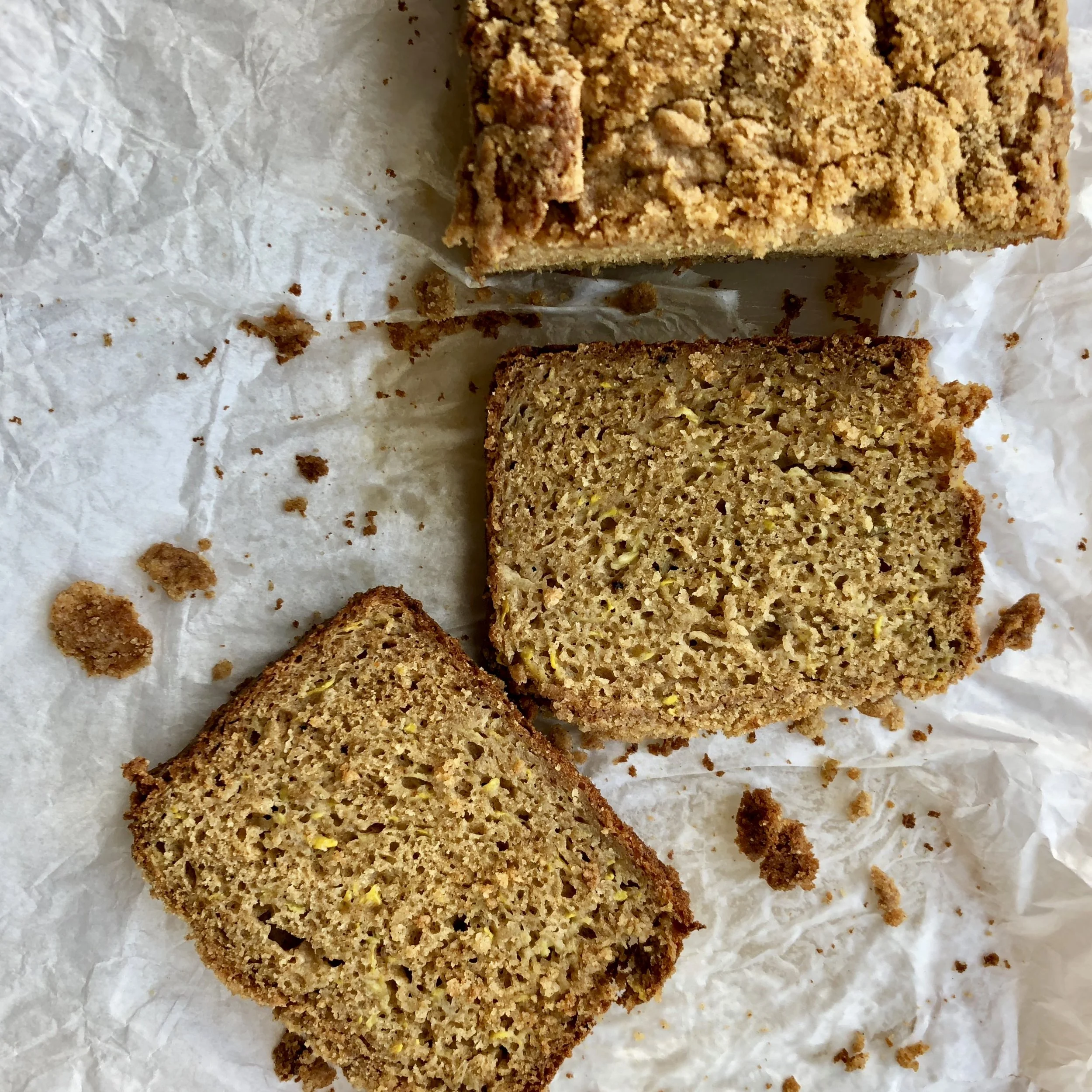 Spiced Summer Squash and Apple Bread with Crunchy Cinnamon Topping