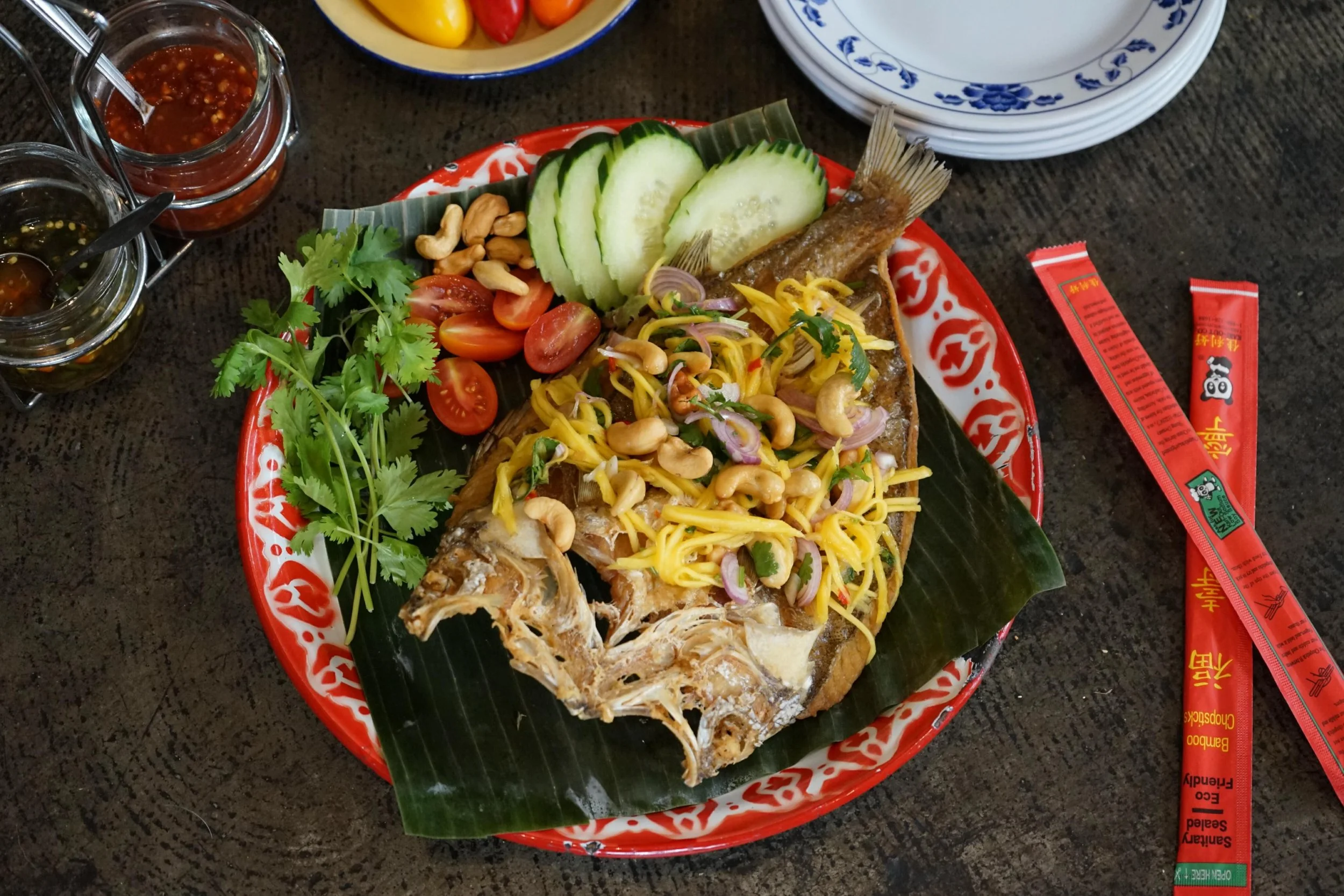 Chef&rsquo;s pick for May. 🐟🥭
We&rsquo;re highlighting our Crispy Butterfly Sea Bass for the rest of the month. It&rsquo;s fried to a perfect golden crunch and topped with a bright, tangy green mango salad, fresh shallots, and toasted cashews.
The 