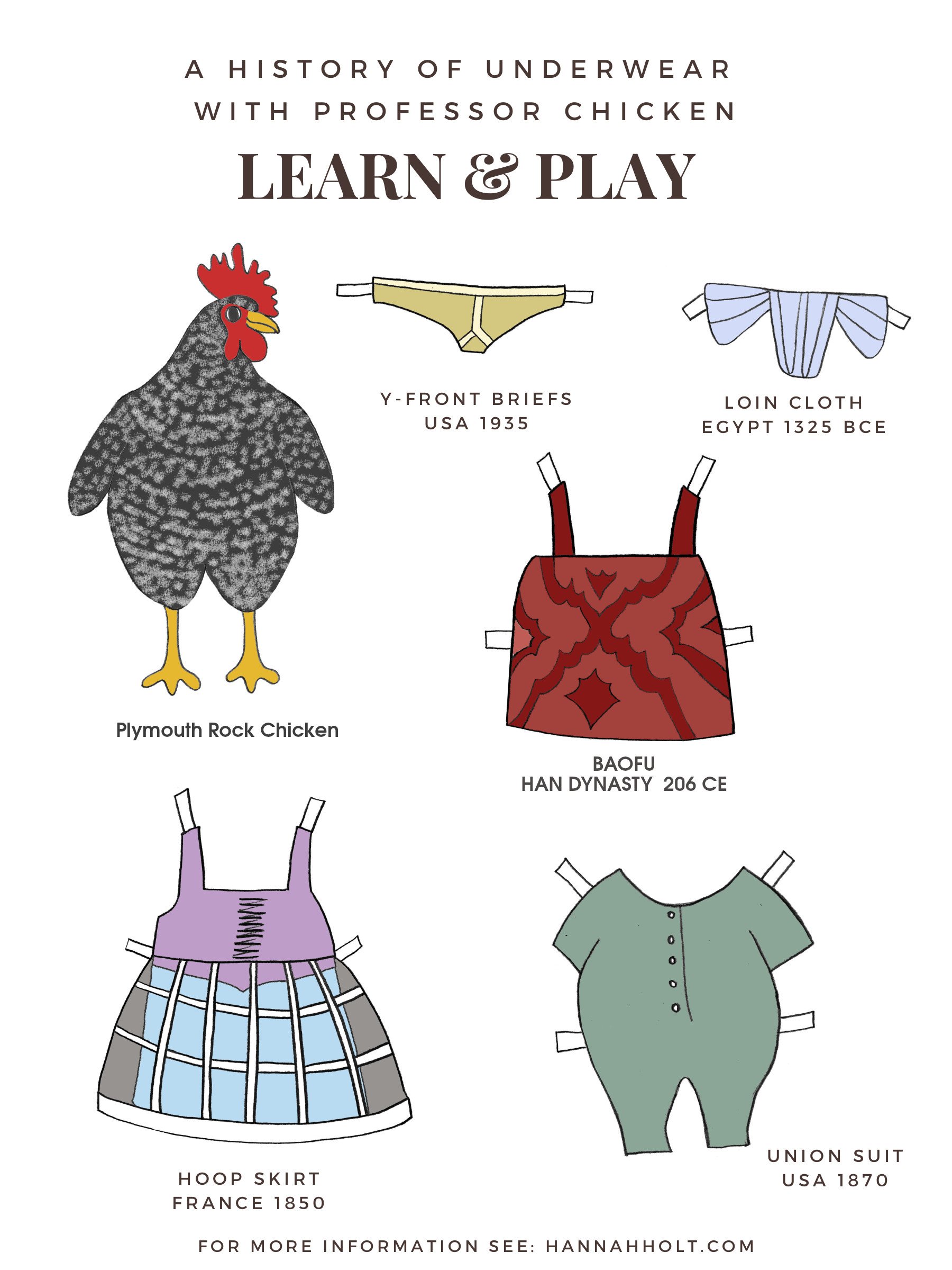 Chickens and Underwear Paper Dolls — Hannah Holt