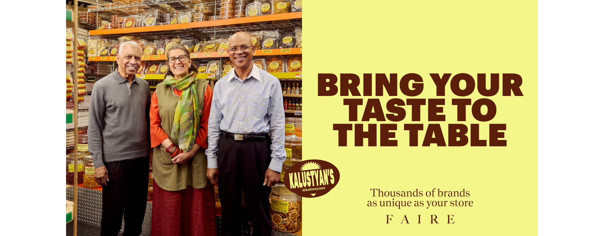  Impactful slogans have always been part of the vocabulary of small business and communities. We looked to them as inspiration, and issued a bold rallying cry to small businesses – showing that Faire stands with them and their values. 