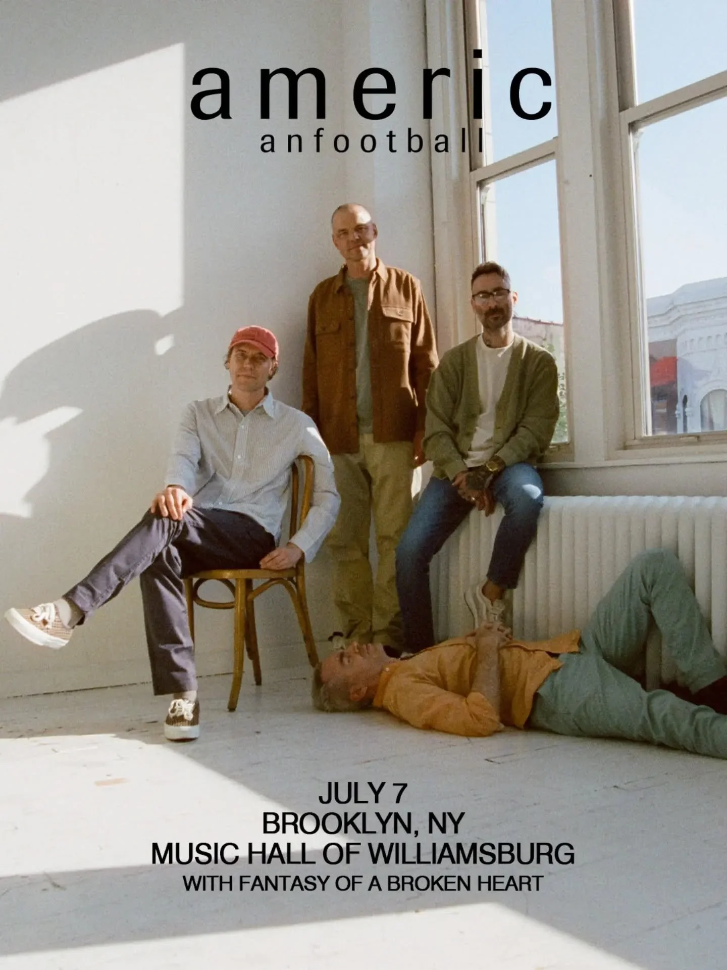 Who wants to go to  Music Hall of Williamsburg&rsquo;s upcoming American Football show on July 7th&nbsp;next week? ?

Well you can win tickets this week for that show!! 

We have one pair of tickets to go and see American Football!! 

How to win. 
1.