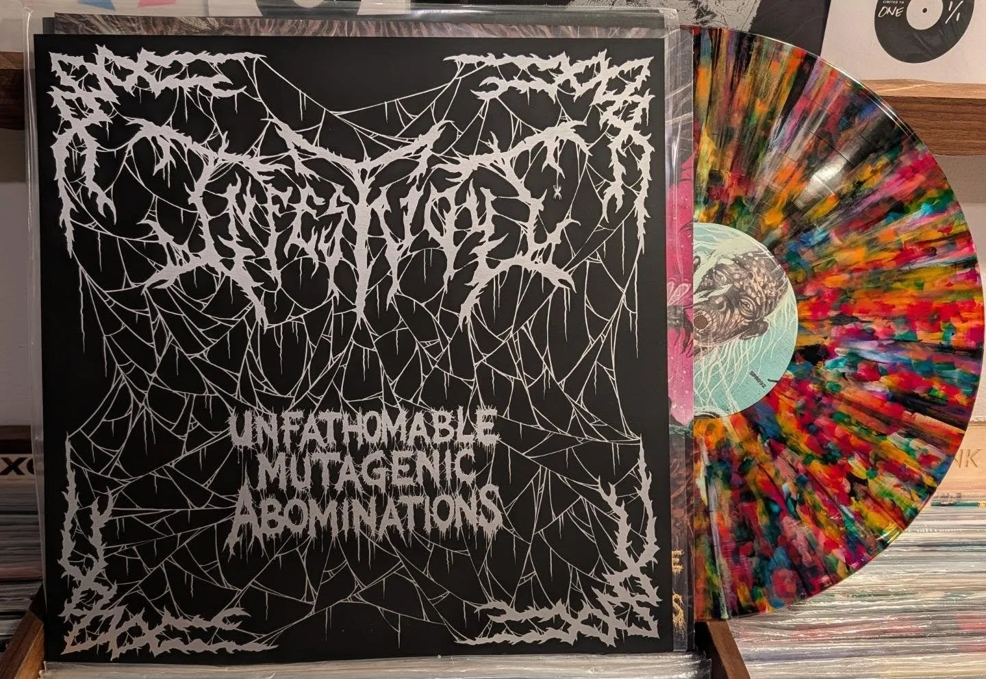 Limited to One store exclusive pressing on rainbow infinity splatter with EXCLUSIVE silver chrome print, hand-numbered and limited to only 25 copies.

Hailing from the American Rust Belt, Infestuous is a long-gestating collaboration between Matt Tluc
