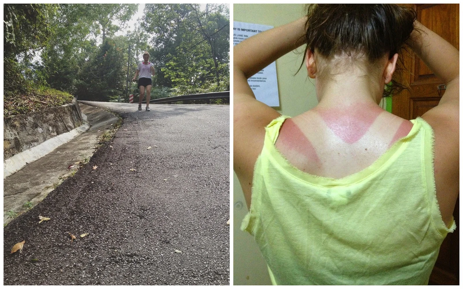 1 An attempt to capture the steepness of the roads in photo | 2 H’s unexpected tan lines by the end of the day — it was cloudy for heavens sake!