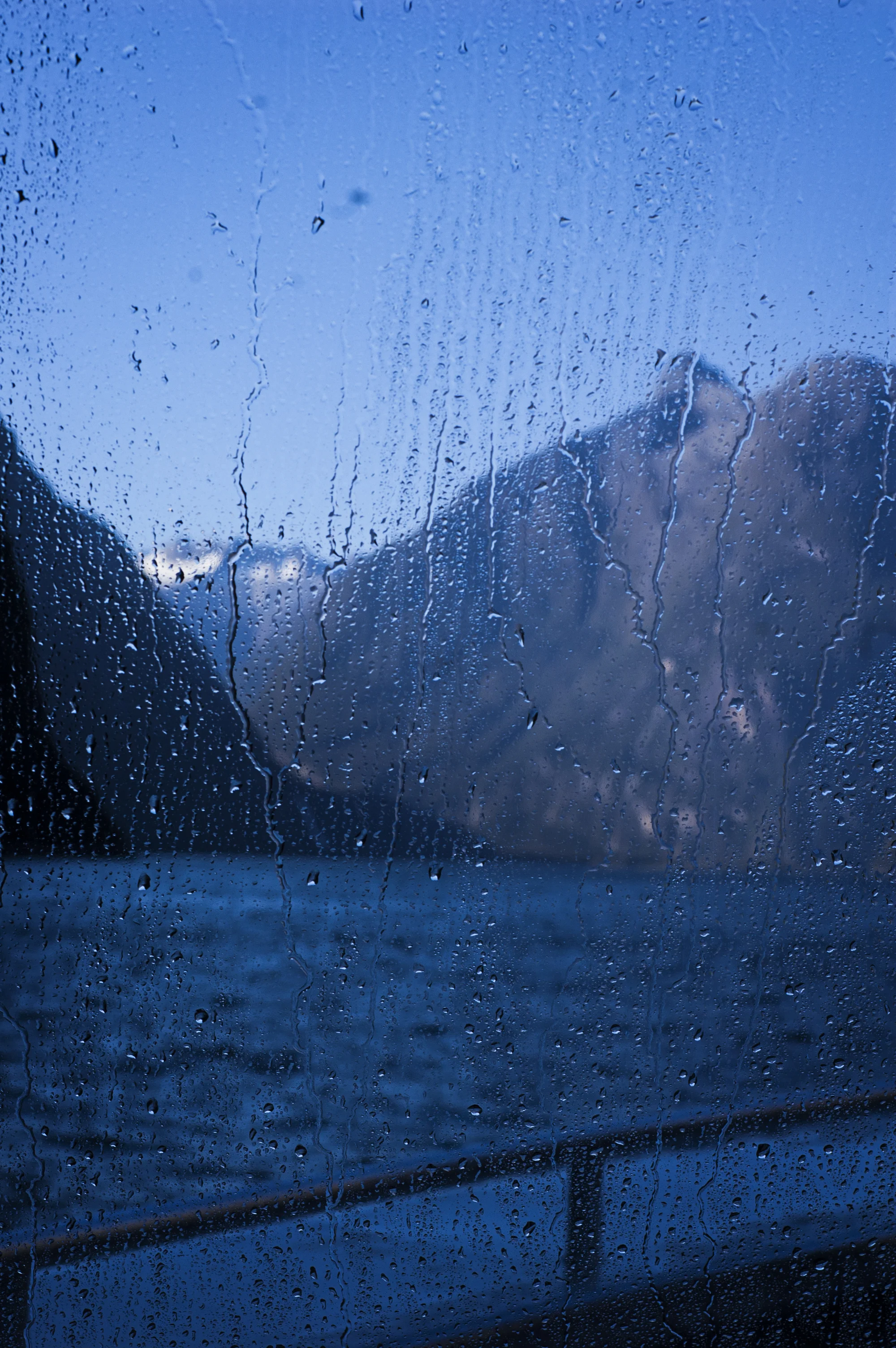 The windows right after cruising under a waterfall.