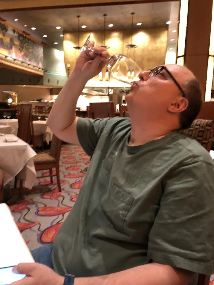 My brother tipping back the last of the 1885 Barbeito Reserva Velha, Verdelho Madeira. It was very expensive, but also an exceedingly rare treat to taste something that had survived so much history. I won't say that you are missing out if you don't get it, but it certainly was pretty neat for a probable once in a lifetime experience.