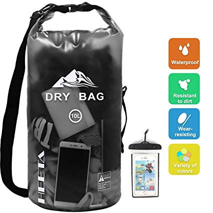 Upgraded Version 5L// 10L// 20L// 30L Roll Top Lightweight Dry Storage Bag Backpack with Phone Case HEETA Waterproof Dry Bag for Women Men