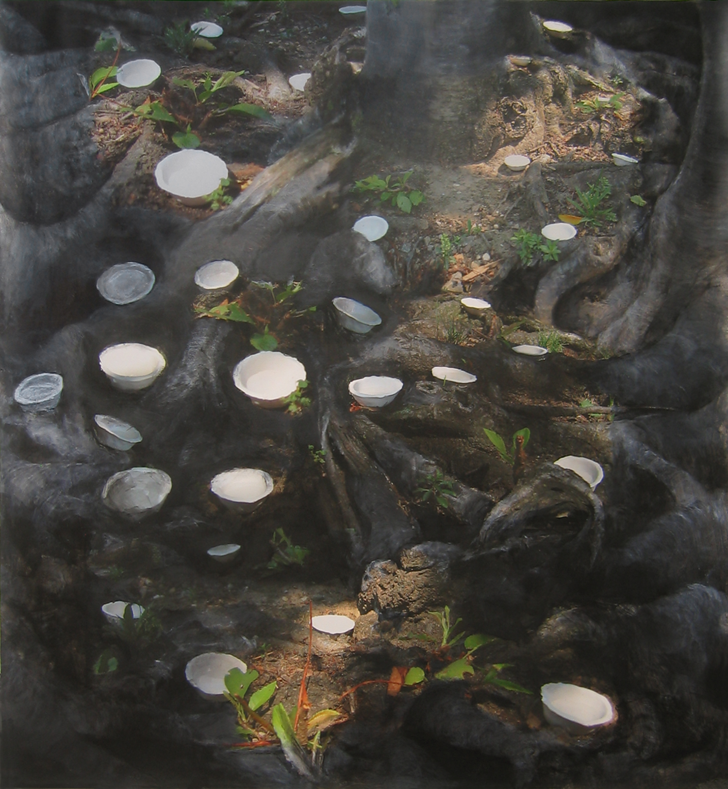   Sophia's Tree , 2007, acrylic on Epson print of montaged photographs, 47 x 42 in. 
