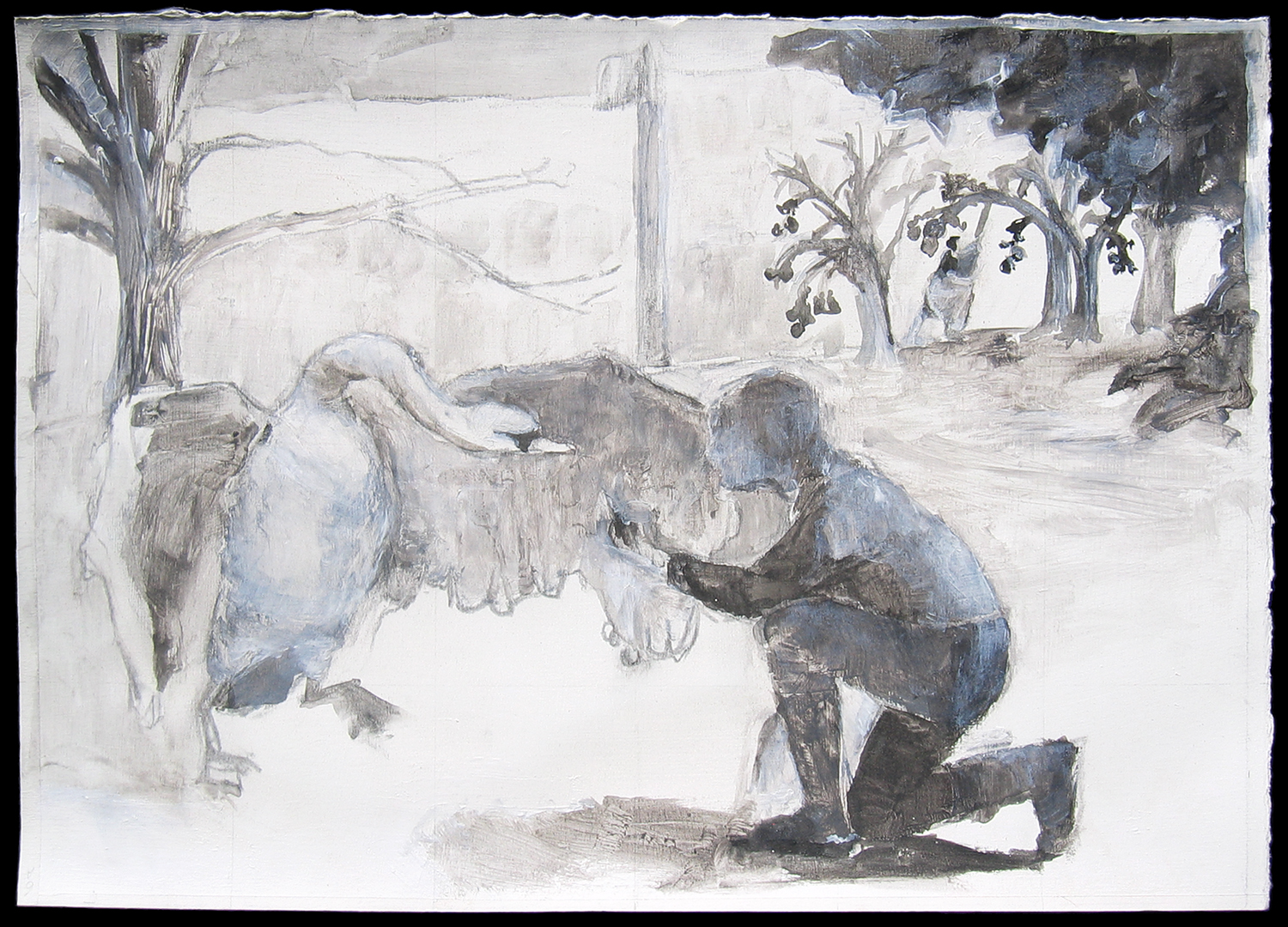   All considered, it seemed like... , 2007, charcoal and gesso on paper, 11 x 15 3/4 in. 