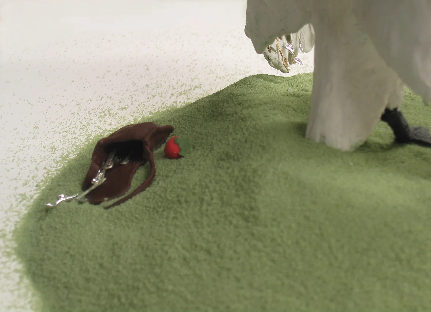 detail of Spoon-feathered swan , 2008, Sculpey clay, Dollhouse spoons, mixed media, 6 h x 9.5 w x 8.5 d in.