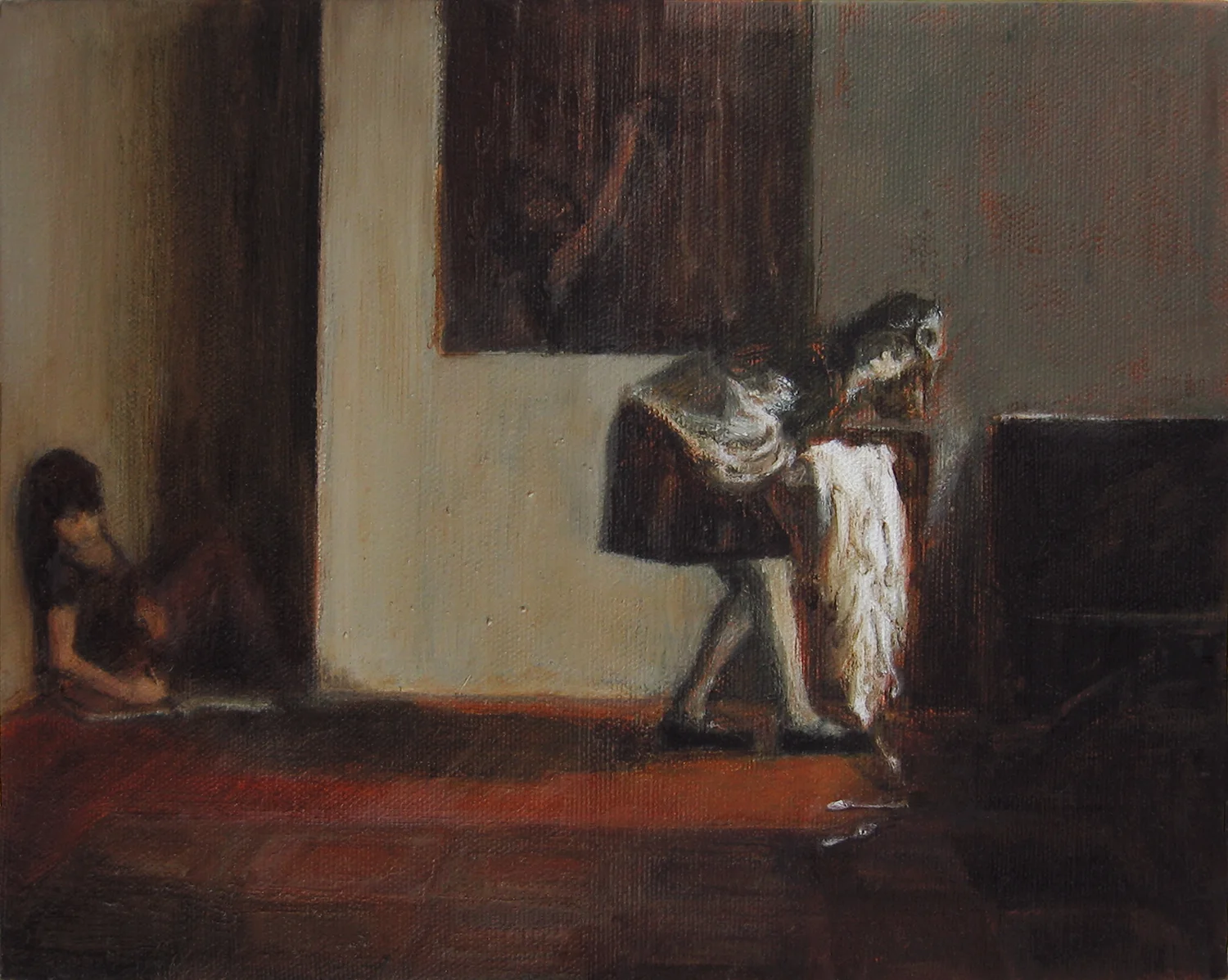 The wings had become much heavier than expected, 2007, oil on canvas , 8 x 10 in.