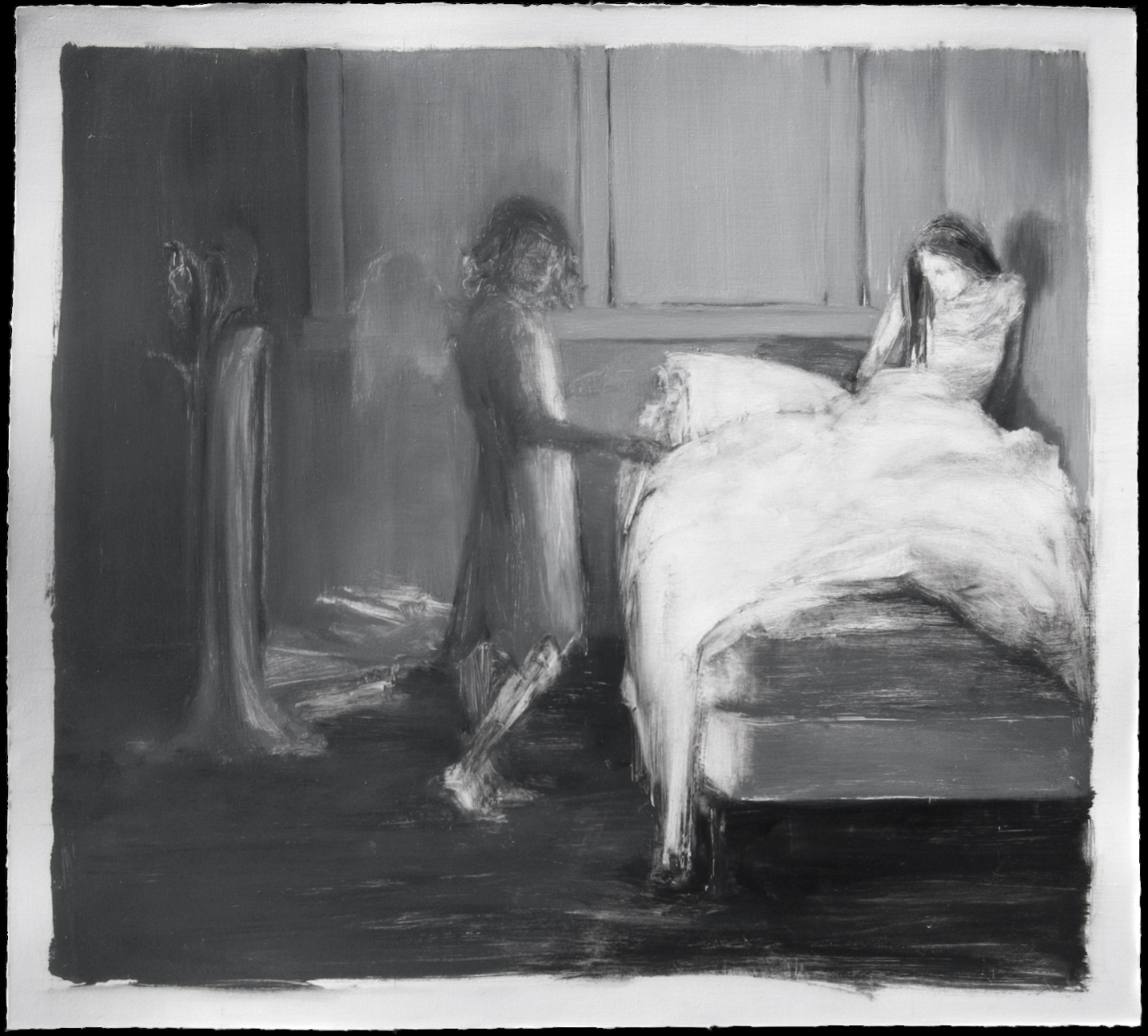    The white painting   , 2008,   oil on paper, 14 1/4 x 15 1/2 in.  