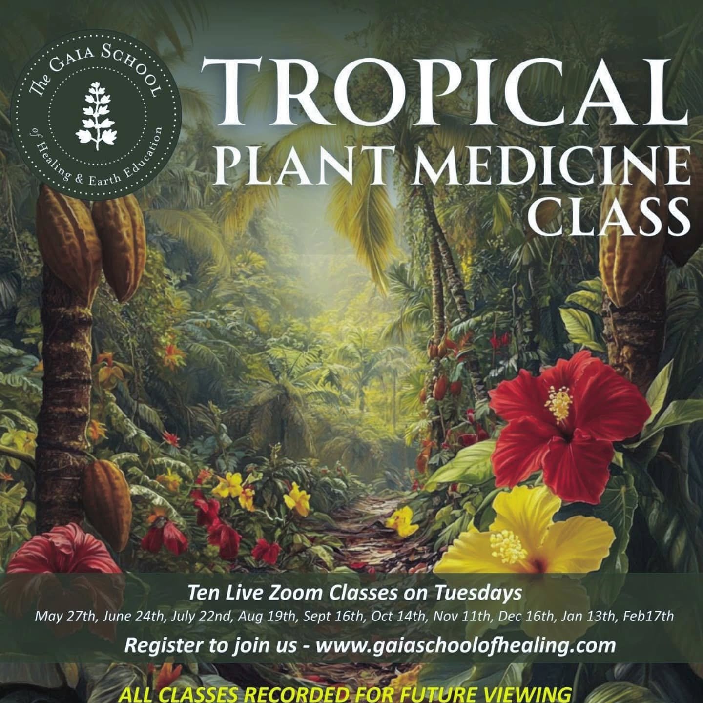 TROPICAL PLANT MEDICINE COURSE 🌿🌺

Course Starts Tomorrow! Registration still open - Link in Bio.

Ten Online Classes Monthly from May - December
3 &ndash; 5:30 pm EST on Tuesdays

BIPOC Scholarships Available. 
Note ~&nbsp;All classes recorded for