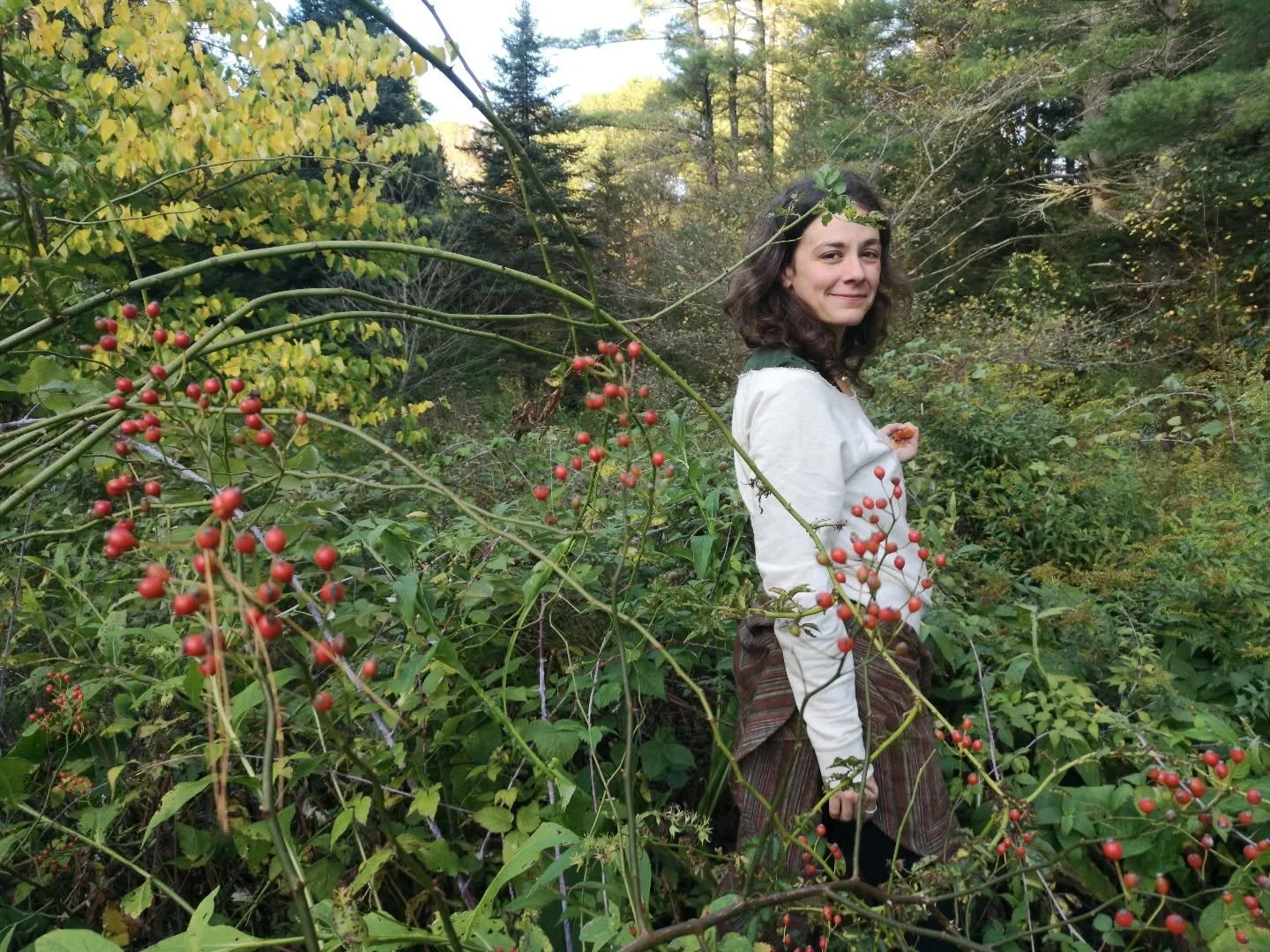 Beautiful Sam harvesting raspberry leaf by the wild roses at Gaia. 

Students enjoying sacral and reproductive tonics as we move through herbs for each system of the body.

Shatavari, Red clover, Red raspberry, Vanilla, Hibiscus, Motherwort, Black co