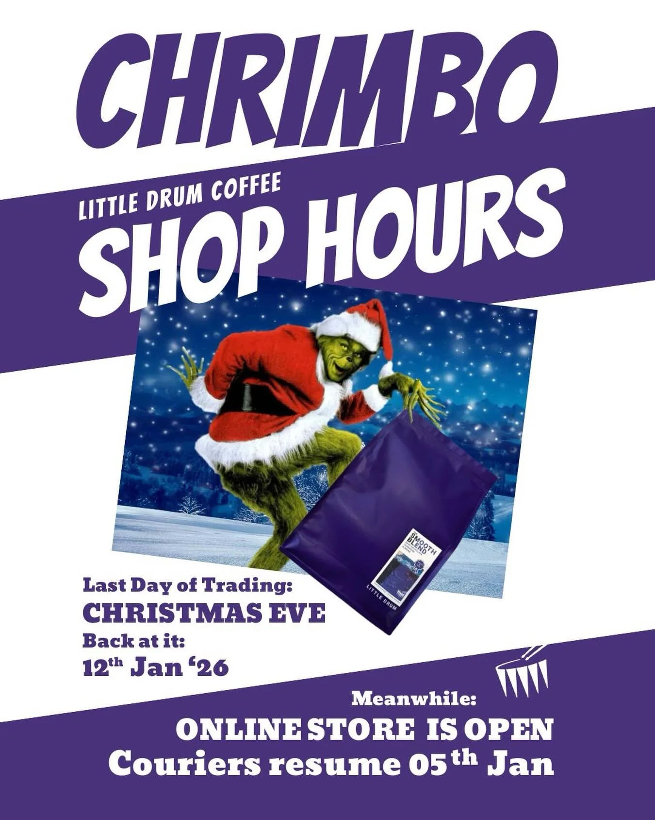 Wrapping up on another year at Little Drum, and we&rsquo;d just like to take a moment to thank everyone who has bought our beans, stopped by for a chat, supported our business. This little roastery is a family-run affair, and every time you shop with