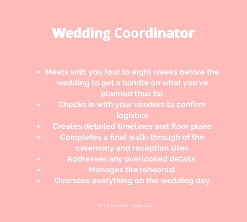 Wedding Coordinator Duties