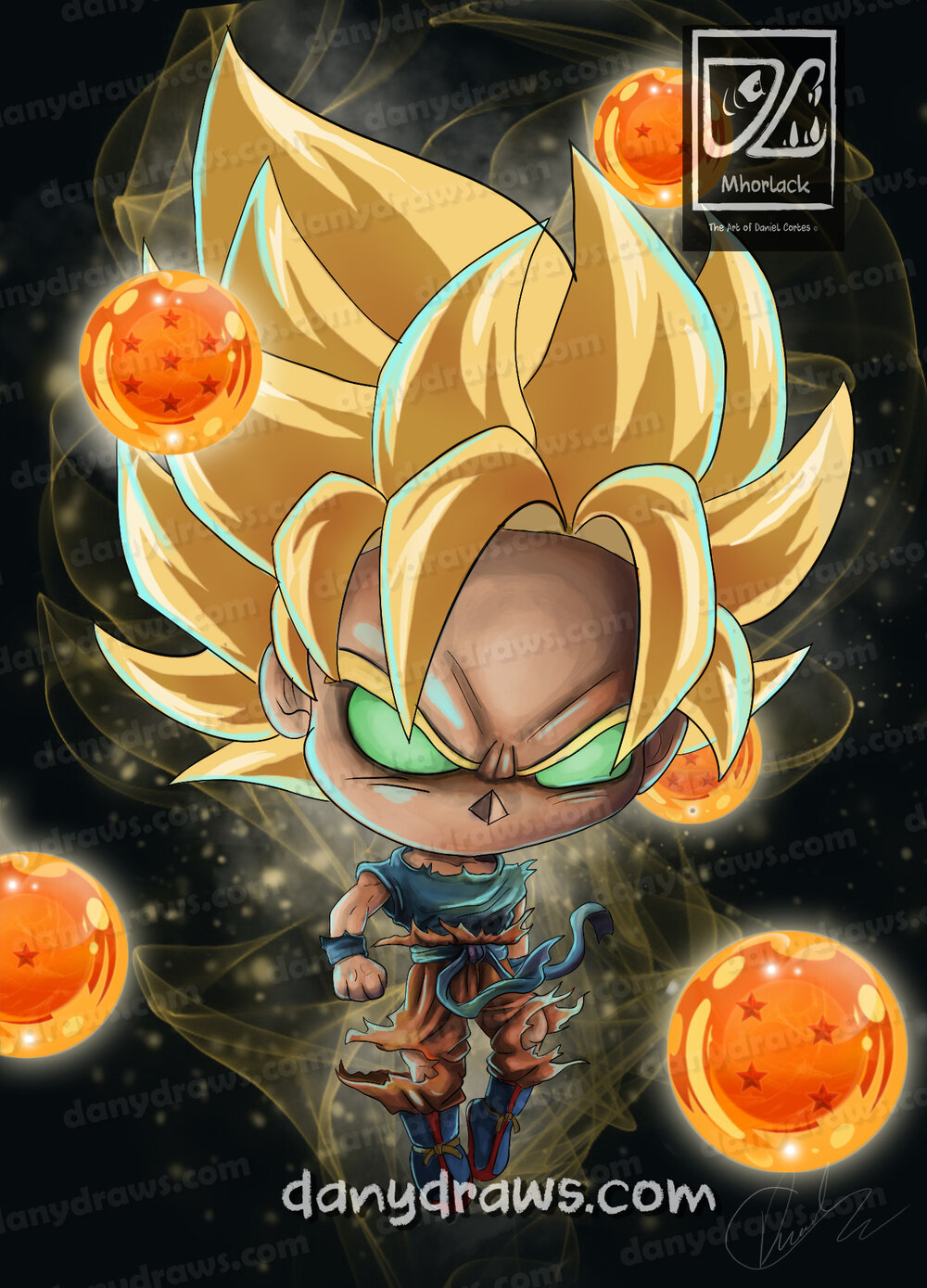 Goku Super Saiyan Chibi w/Dragon Balls — Mhorlack